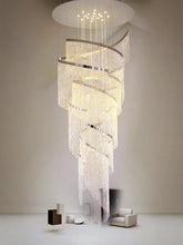 Elegant Spiral Crystal Chandelier - Modern LED Fixture for Staircase, Hallway & Lobby - Luxury Home Decor