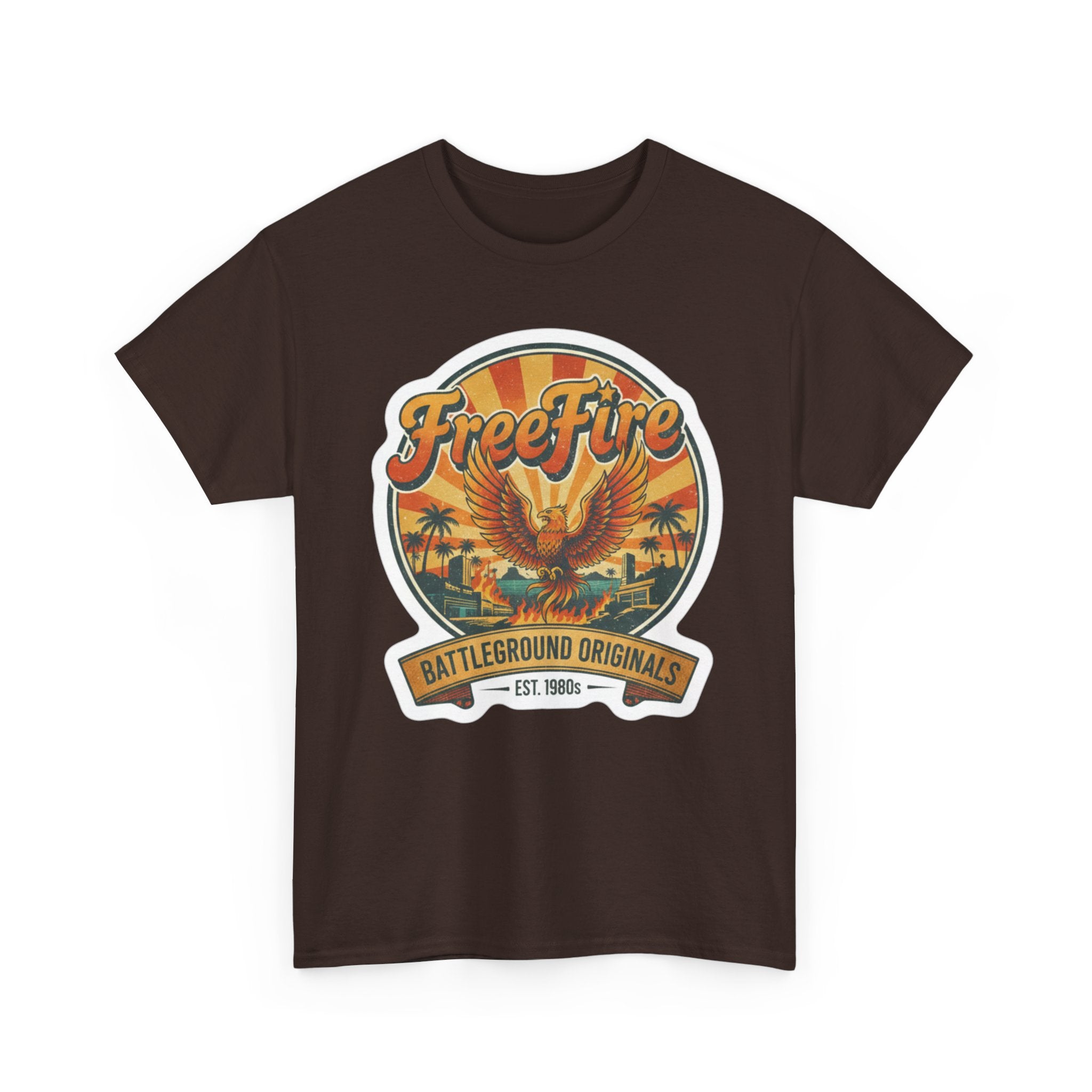 Free Fire Firebird Graphic Tee — "Free Fire" Retro Phoenix Vintage Logo Shirt. Gaming Tee