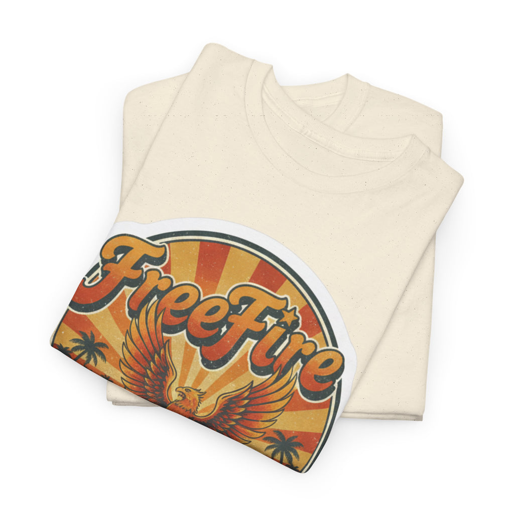 Free Fire Firebird Graphic Tee — "Free Fire" Retro Phoenix Vintage Logo Shirt. Gaming Tee