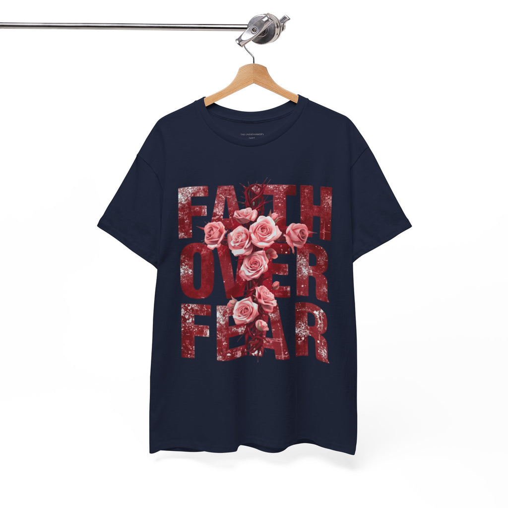 Faith Over Fear Floral T-Shirt — Inspirational Christian Tee