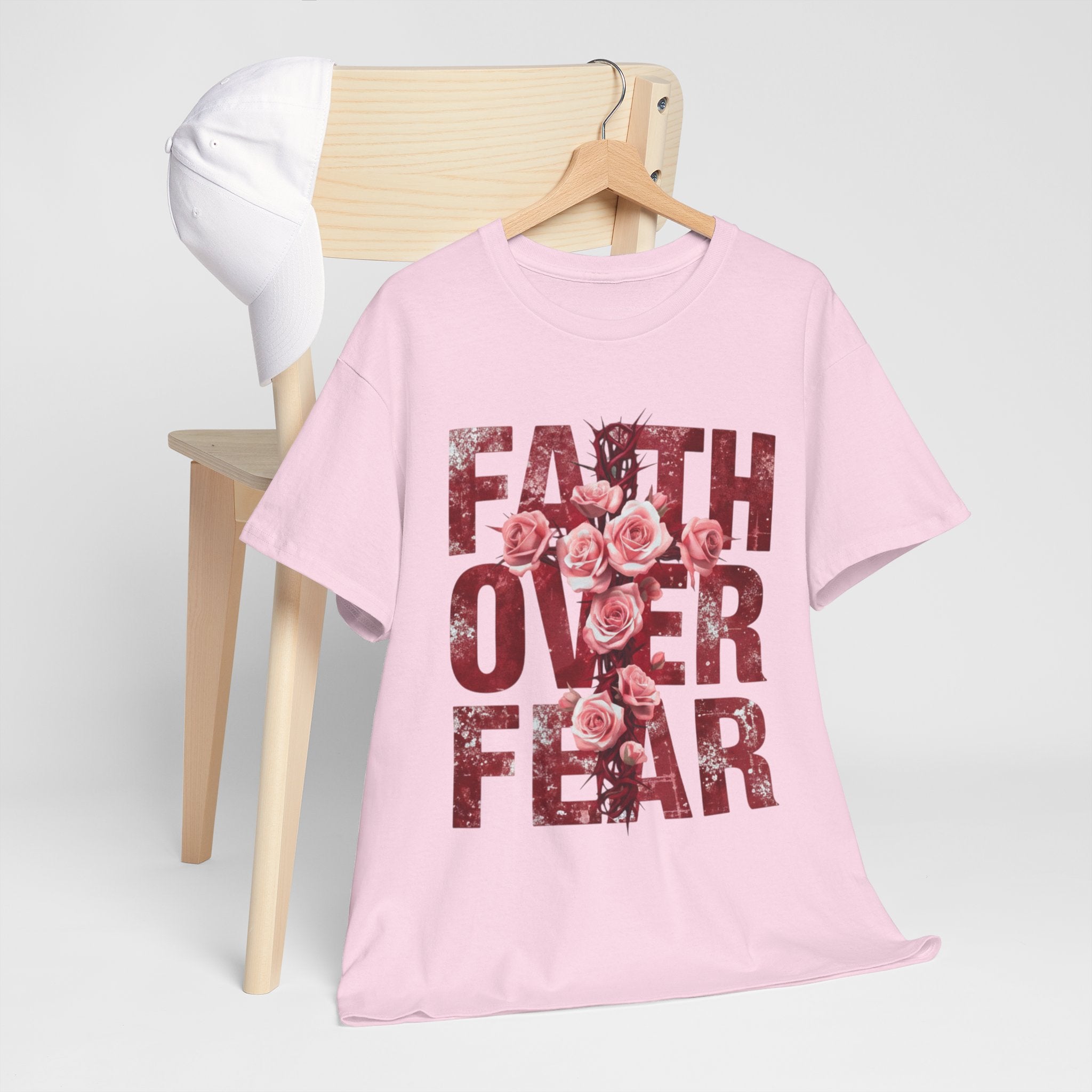 Faith Over Fear Floral T-Shirt — Inspirational Christian Tee