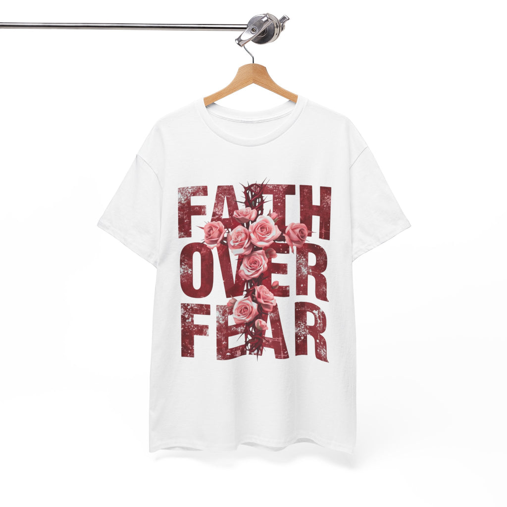 Faith Over Fear Floral T-Shirt — Inspirational Christian Tee