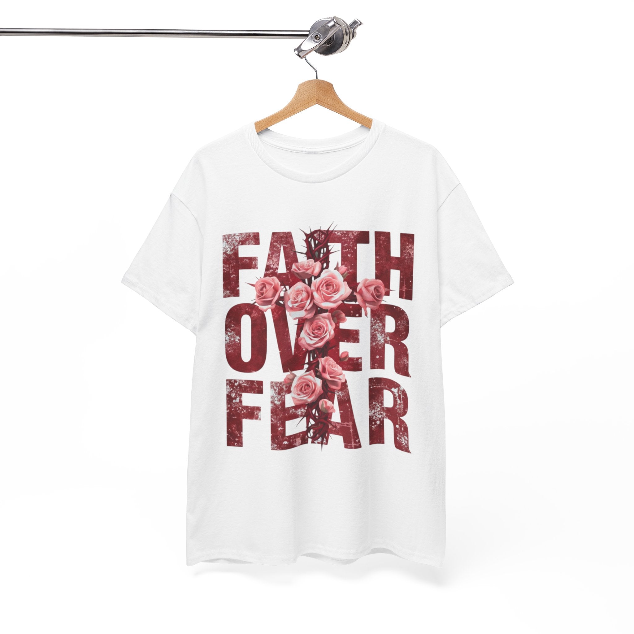 Faith Over Fear Floral T-Shirt — Inspirational Christian Tee