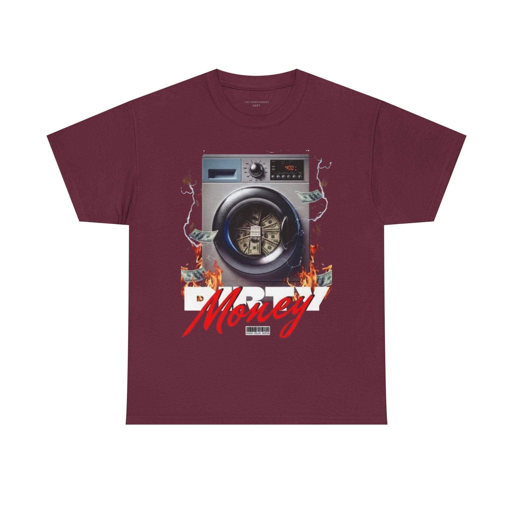 Money Laundry Graphic Tee — Urban Streetwear Shirt with Washing Machine Cash Design