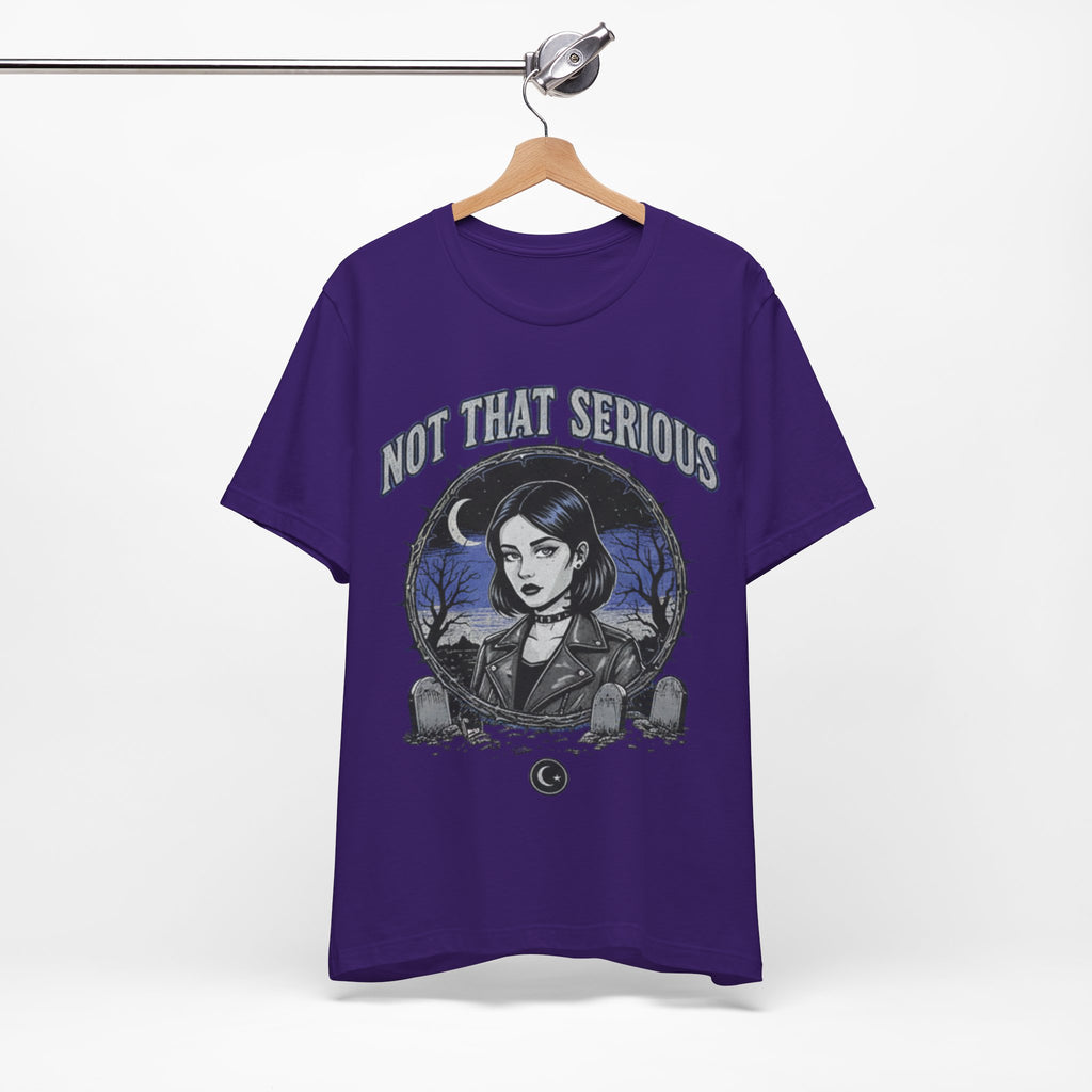 Not That Serious Tee — Gothic Girl Graveyard Metro Style Graphic T-Shirt