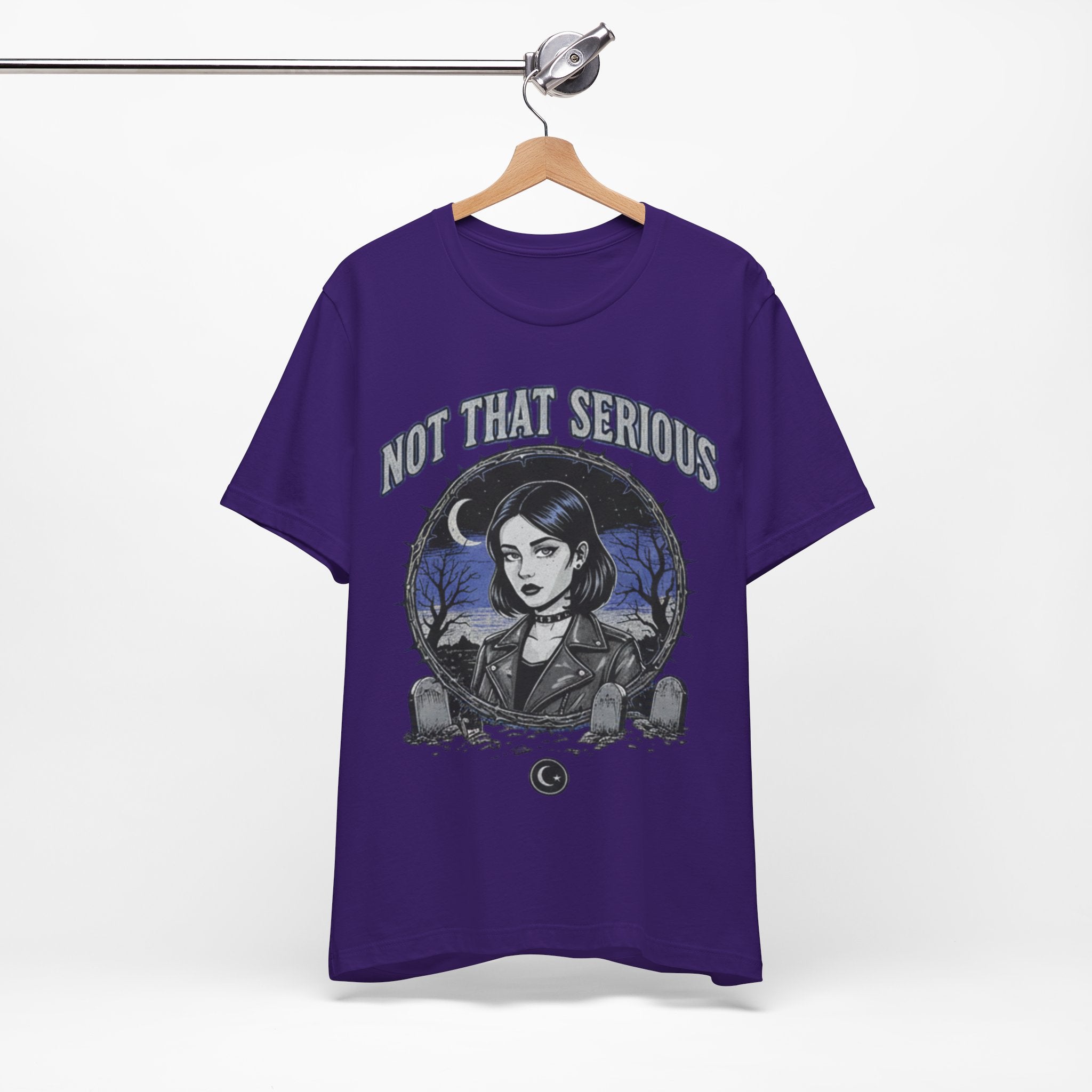 Not That Serious Tee — Gothic Girl Graveyard Metro Style Graphic T-Shirt