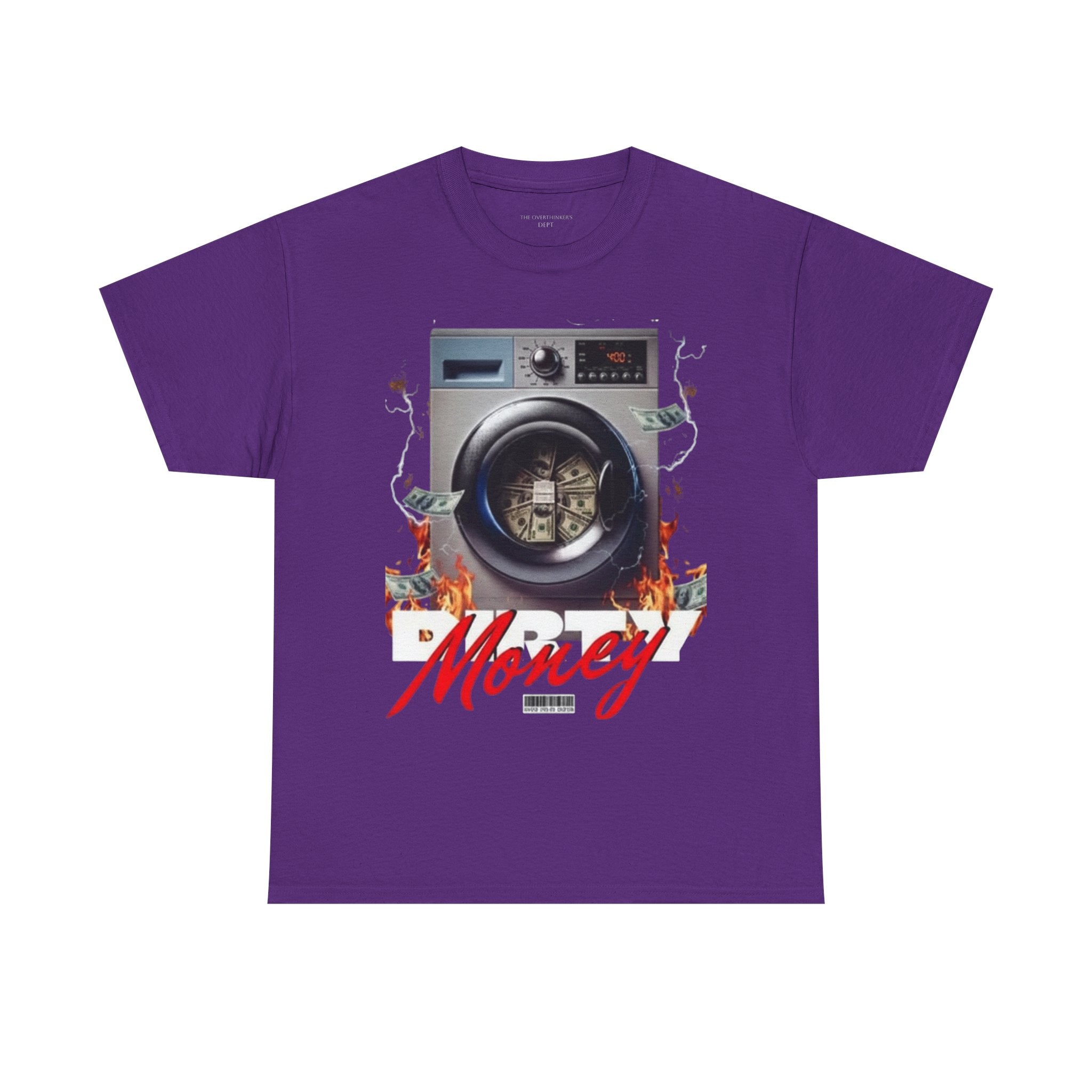 Money Laundry Graphic Tee — Urban Streetwear Shirt with Washing Machine Cash Design