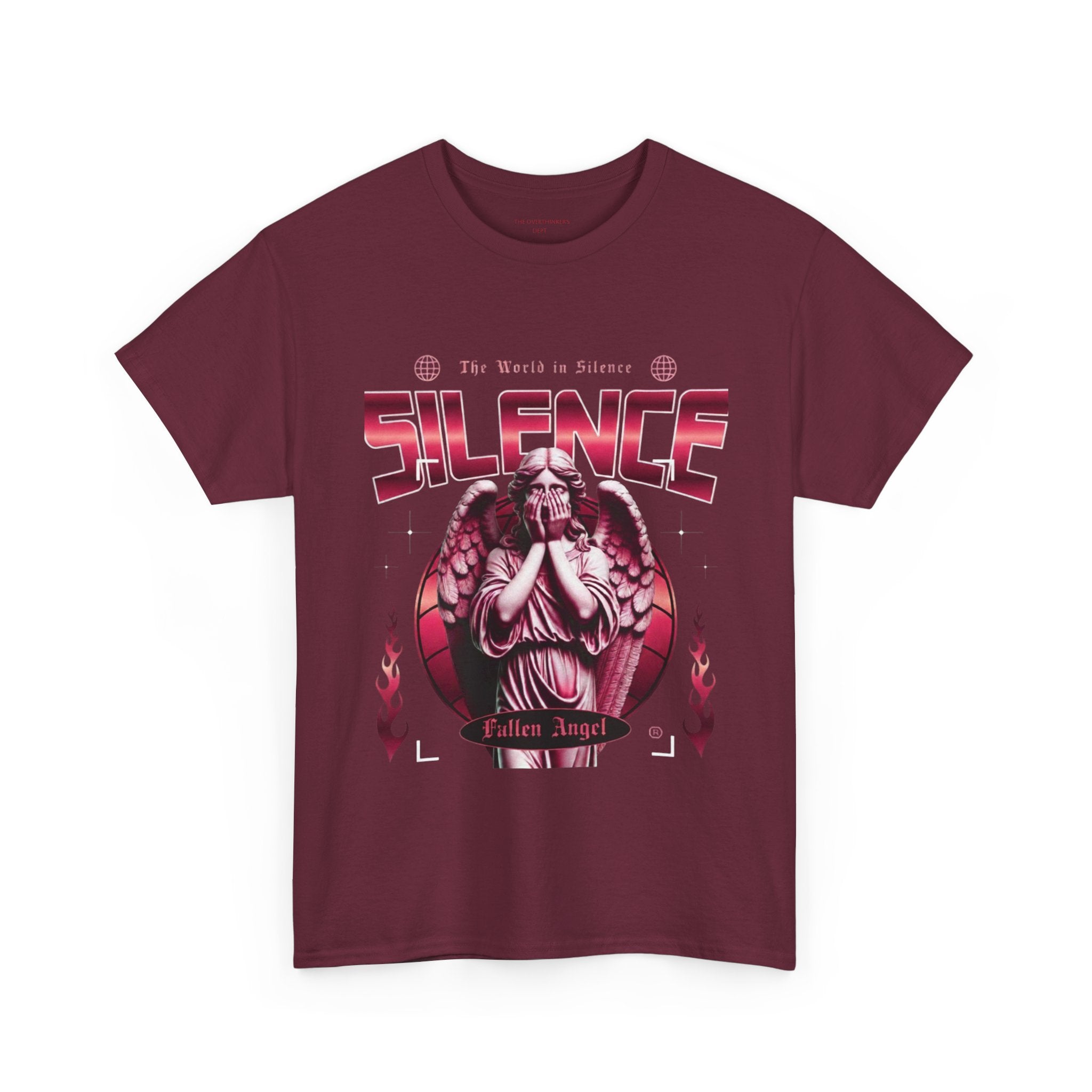 Silence Fallen Angel T-Shirt — Gothic Angel Graphic Tee