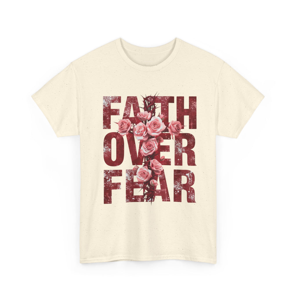 Faith Over Fear Floral T-Shirt — Inspirational Christian Tee