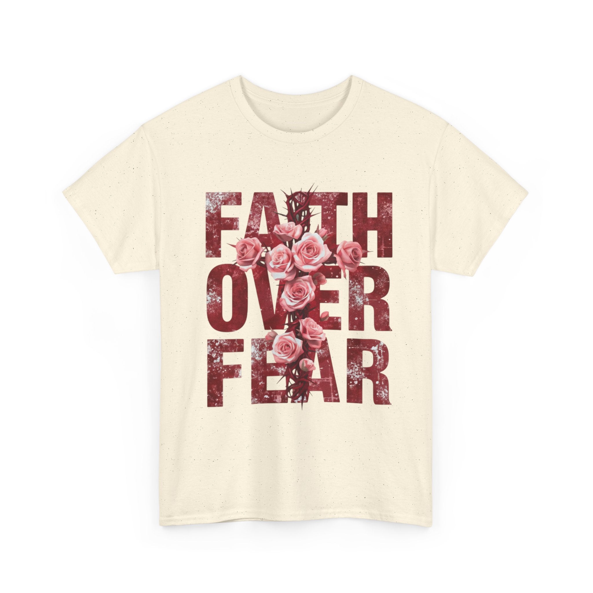 Faith Over Fear Floral T-Shirt — Inspirational Christian Tee