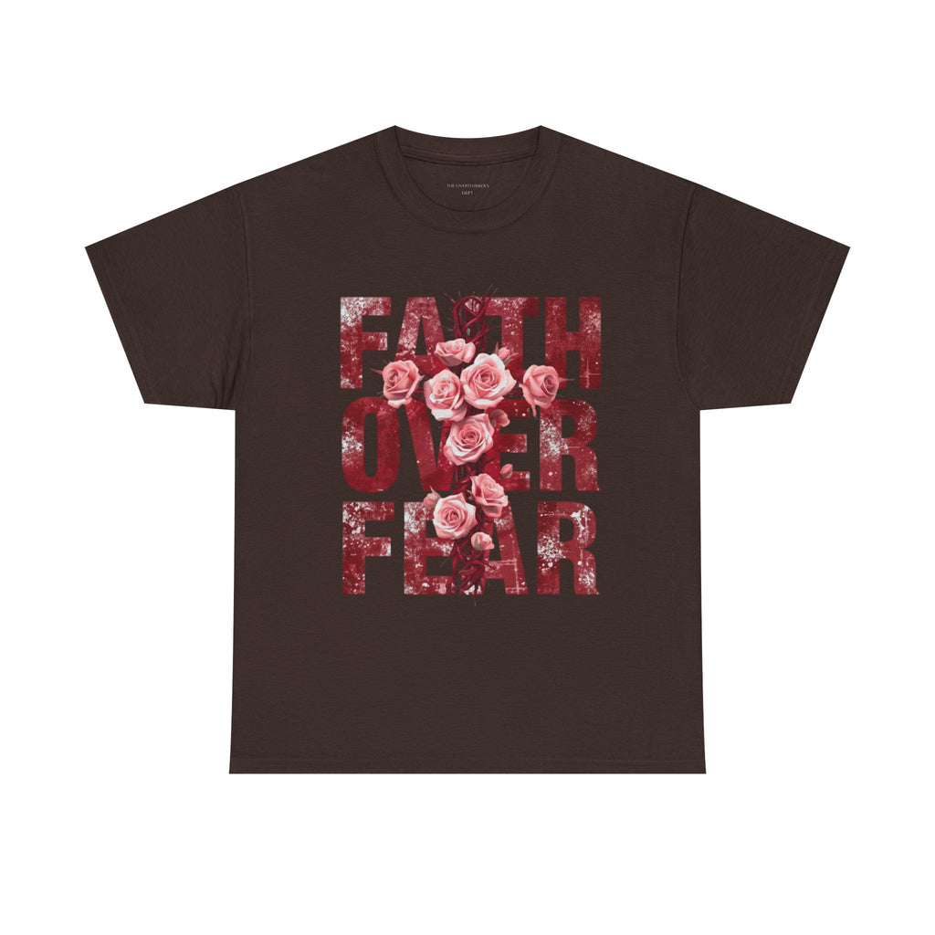 Faith Over Fear Floral T-Shirt — Inspirational Christian Tee