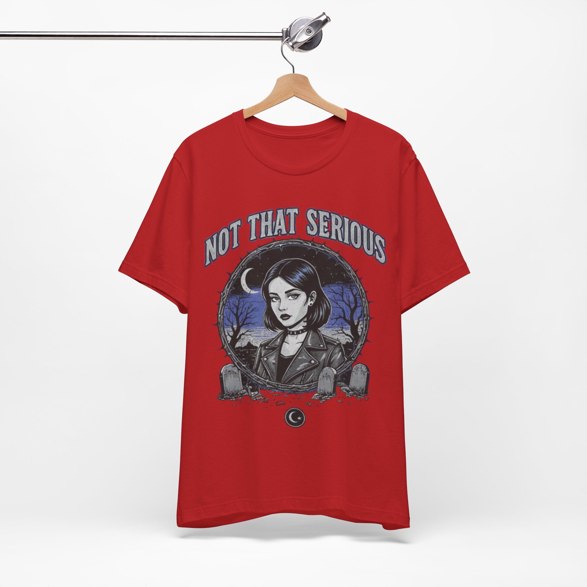 Not That Serious Tee — Gothic Girl Graveyard Metro Style Graphic T-Shirt