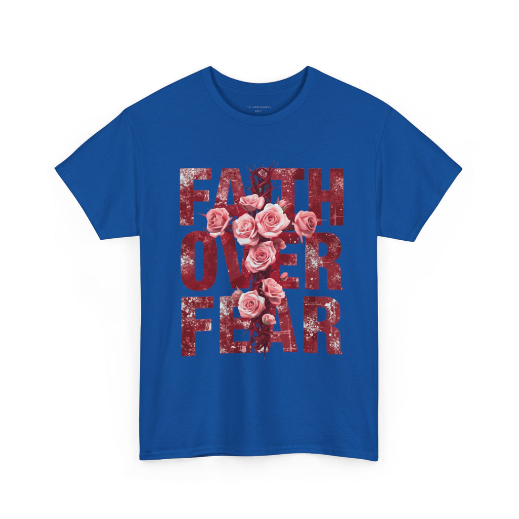 Faith Over Fear Floral T-Shirt — Inspirational Christian Tee