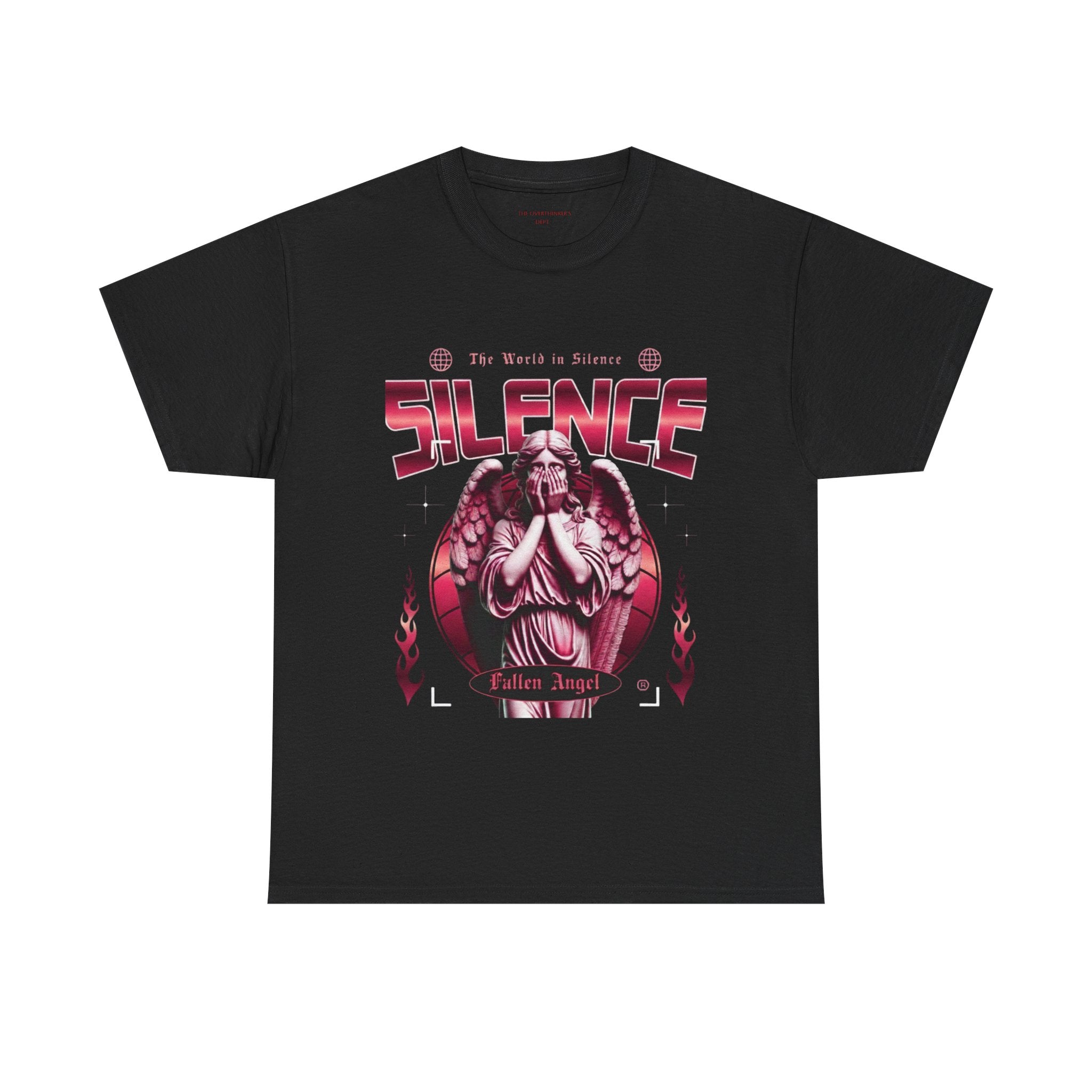 Silence Fallen Angel T-Shirt — Gothic Angel Graphic Tee