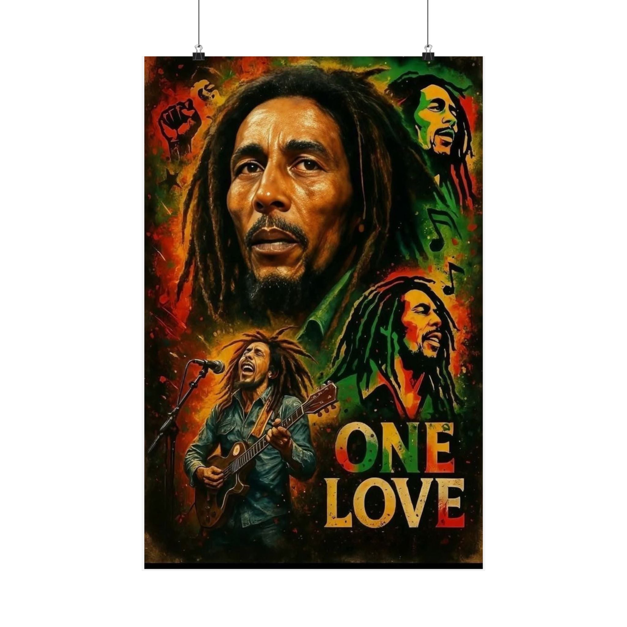 One Love Marley  Matte Poster — Reggae Music Tribute Wall Art