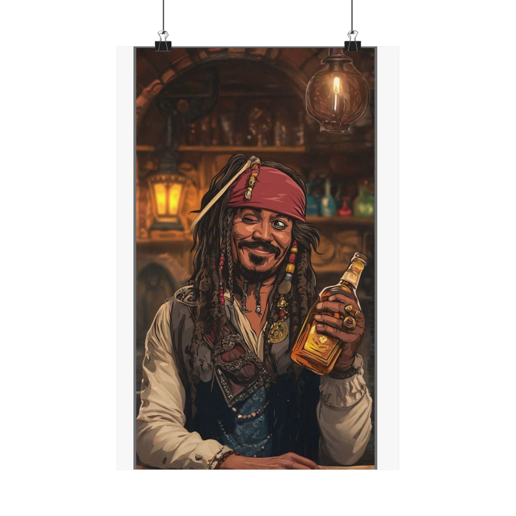 Vintage Pirate Bar Art Poster — Matte Vertical Wall Print