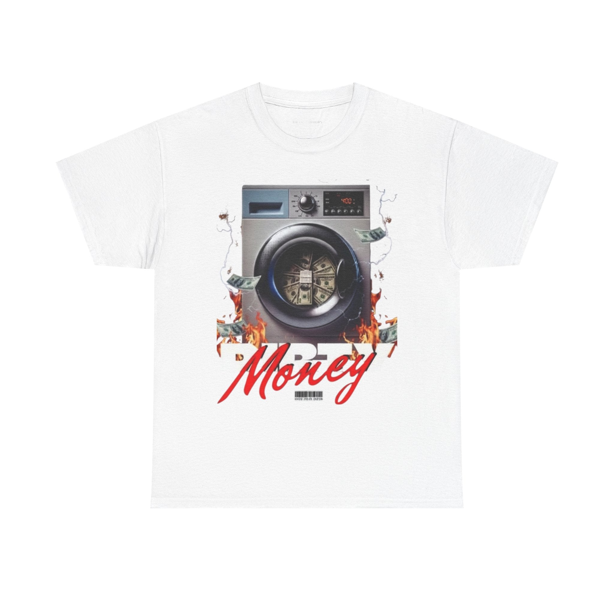 Money Laundry Graphic Tee — Urban Streetwear Shirt with Washing Machine Cash Design