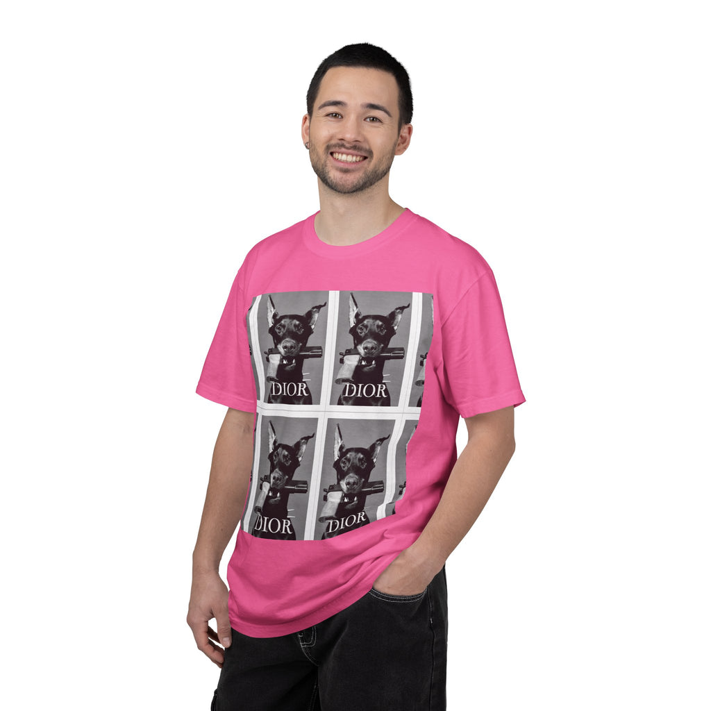 Graphic T-Shirt — Vintage Pop Art Dog Grid (DIOR Style)
