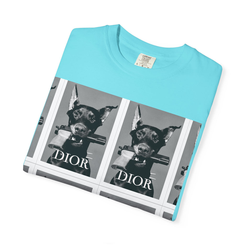 Graphic T-Shirt — Vintage Pop Art Dog Grid (DIOR Style)