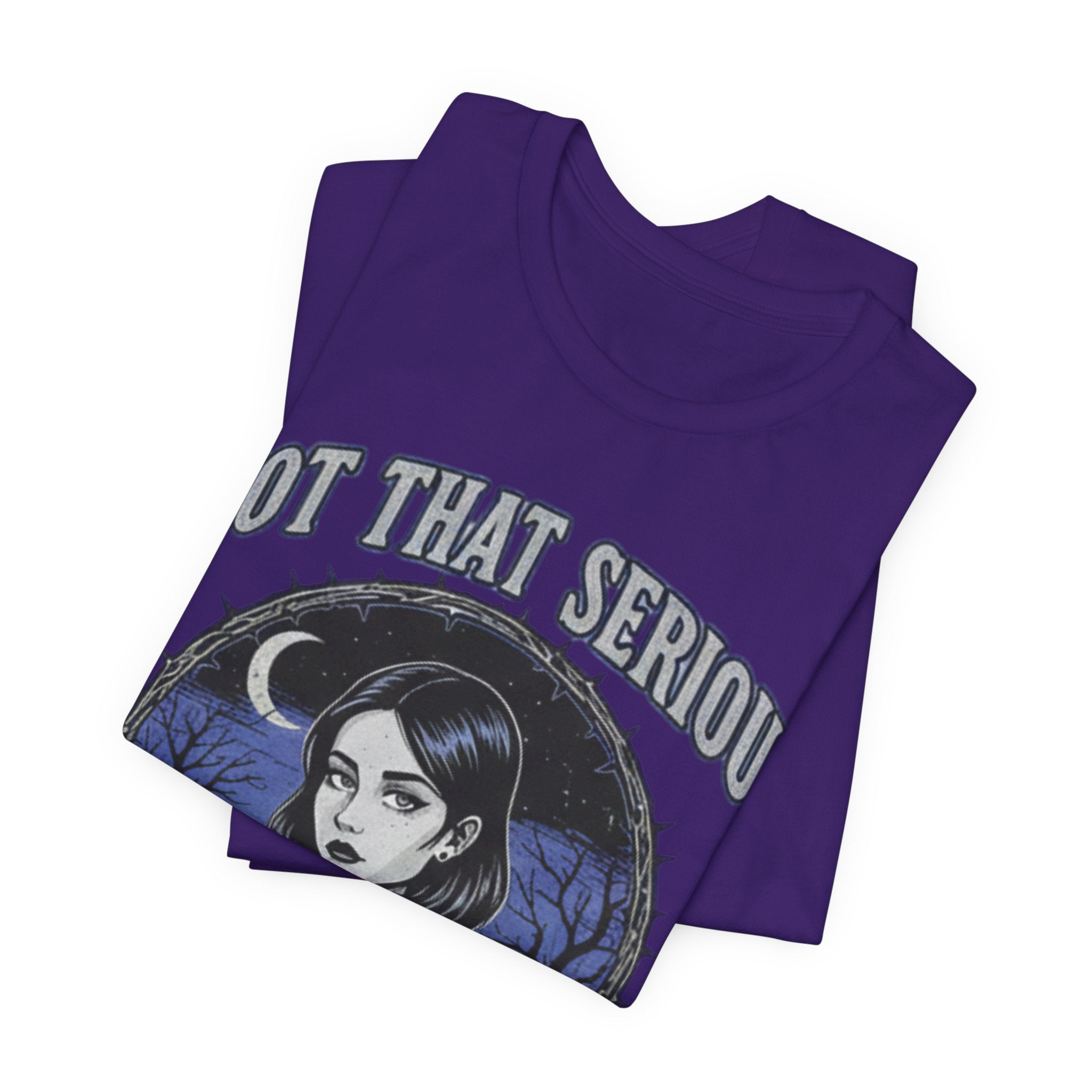 Not That Serious Tee — Gothic Girl Graveyard Metro Style Graphic T-Shirt