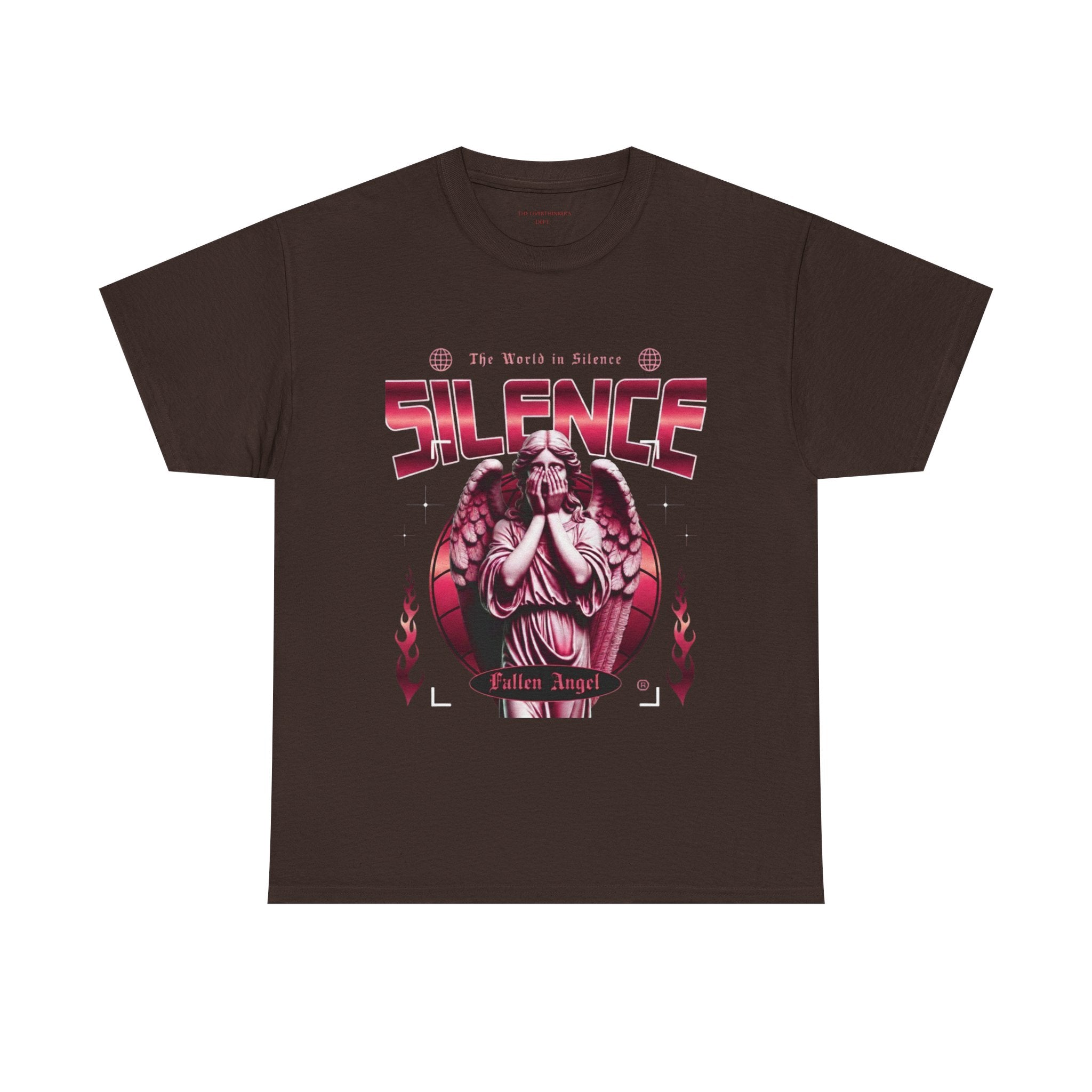 Silence Fallen Angel T-Shirt — Gothic Angel Graphic Tee