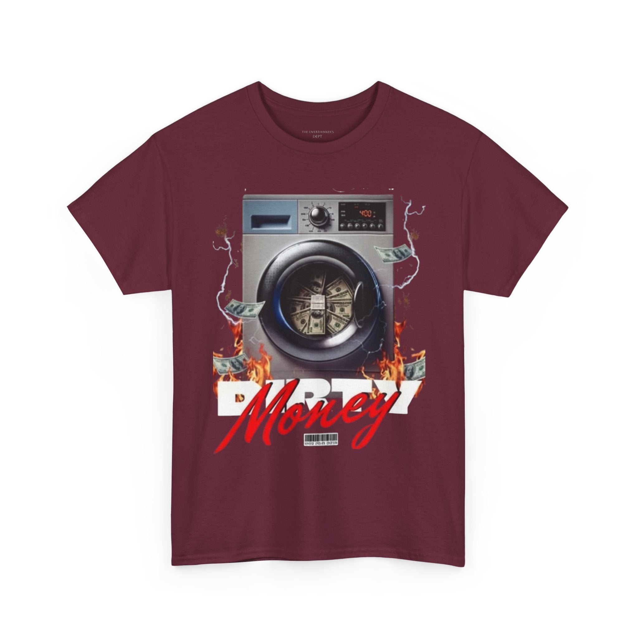 Money Laundry Graphic Tee — Urban Streetwear Shirt with Washing Machine Cash Design