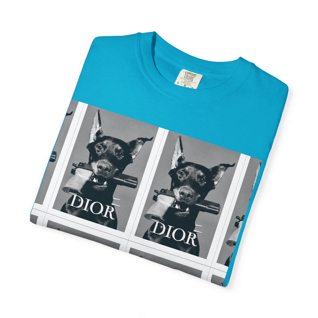 Graphic T-Shirt — Vintage Pop Art Dog Grid (DIOR Style)