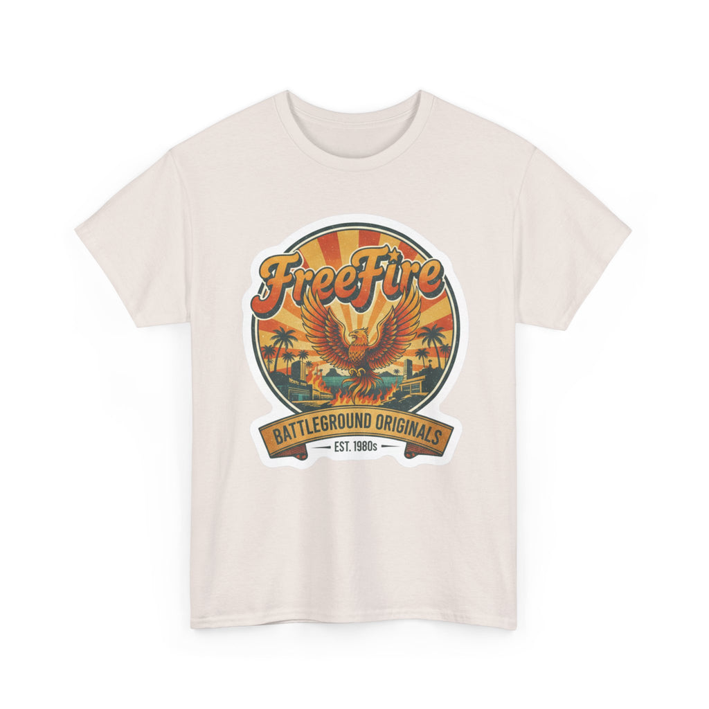 Free Fire Firebird Graphic Tee — "Free Fire" Retro Phoenix Vintage Logo Shirt. Gaming Tee