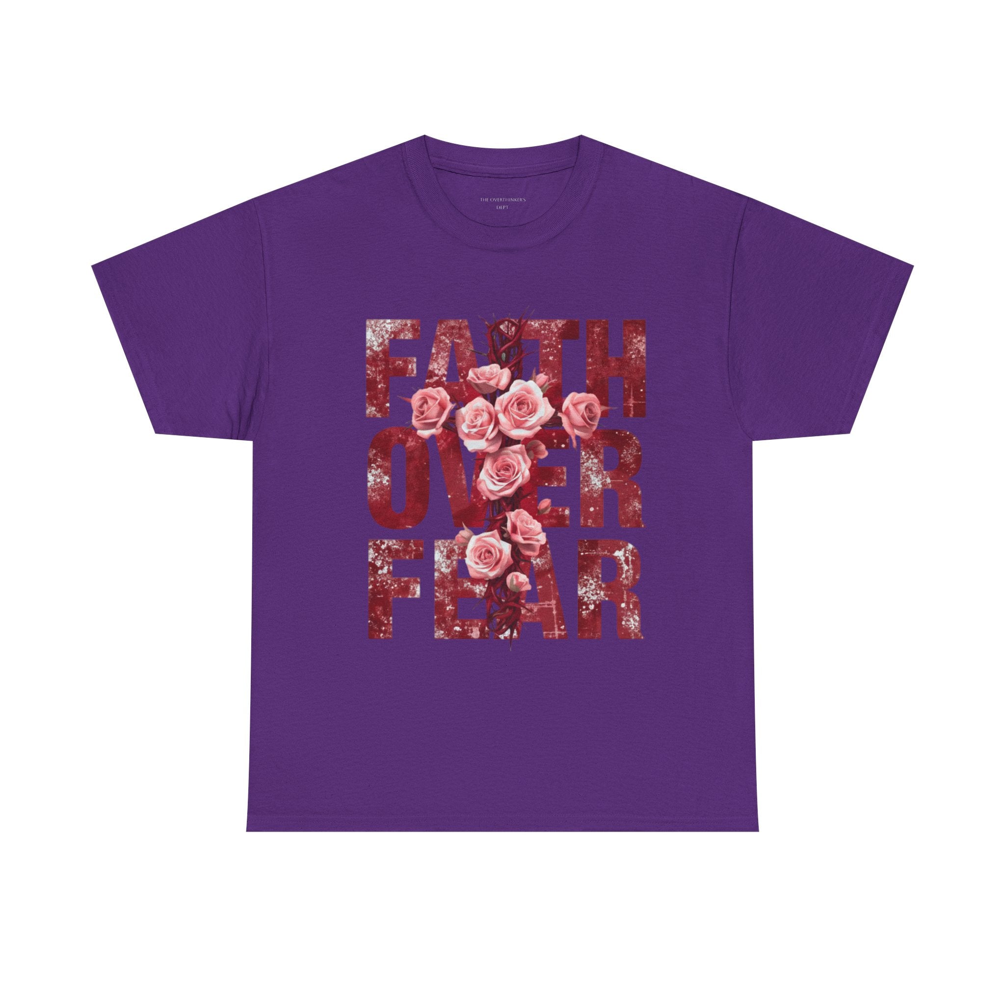 Faith Over Fear Floral T-Shirt — Inspirational Christian Tee