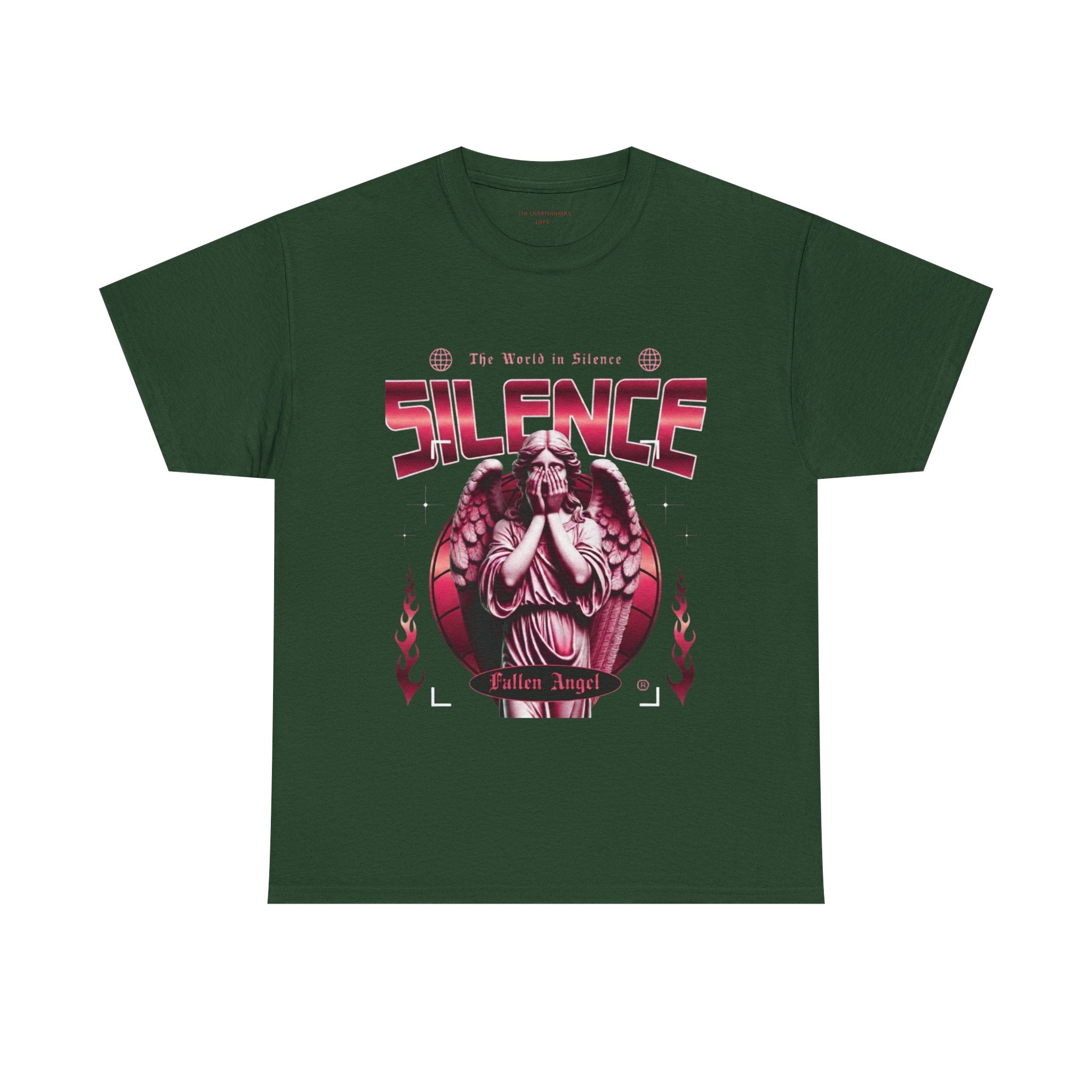 Silence Fallen Angel T-Shirt — Gothic Angel Graphic Tee
