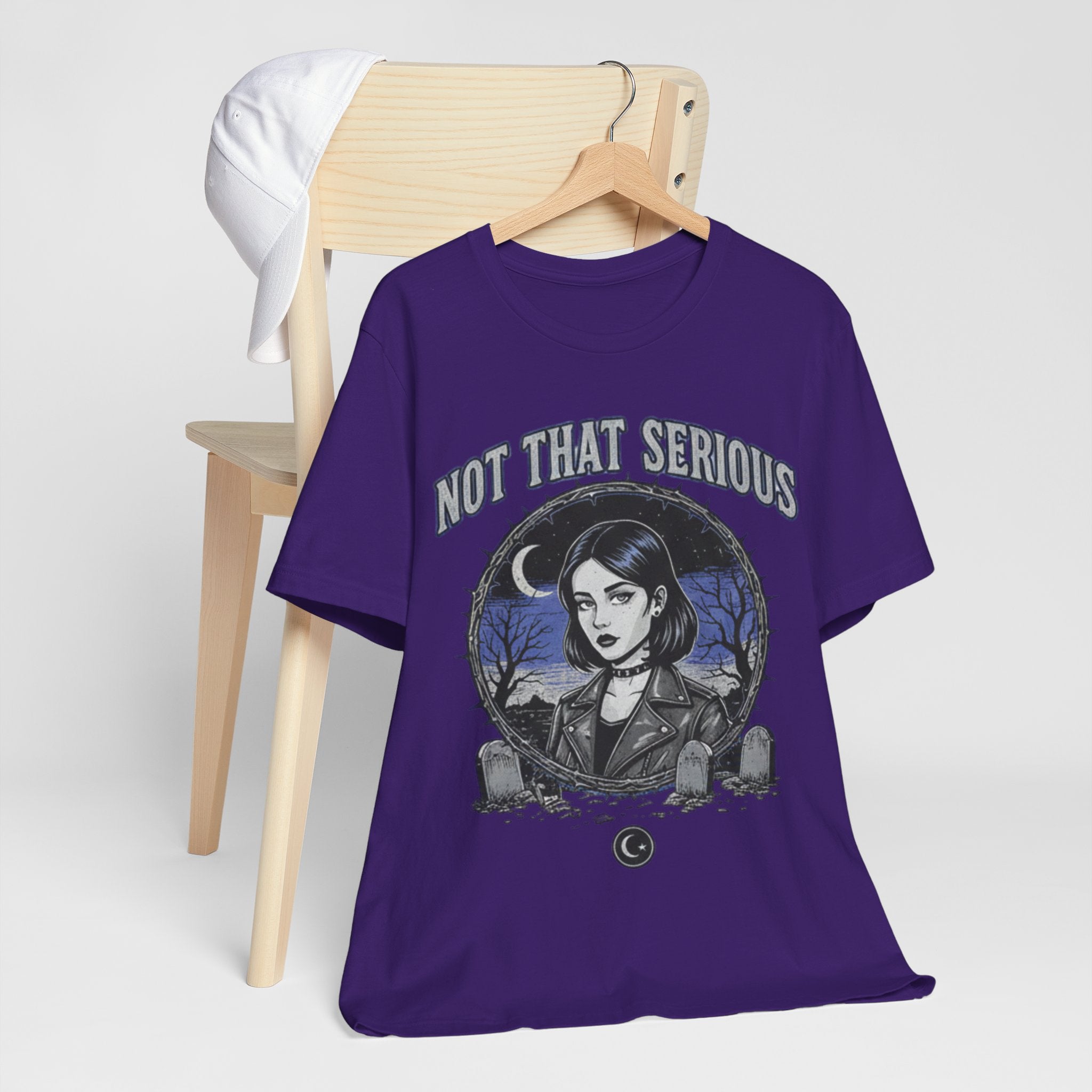 Not That Serious Tee — Gothic Girl Graveyard Metro Style Graphic T-Shirt