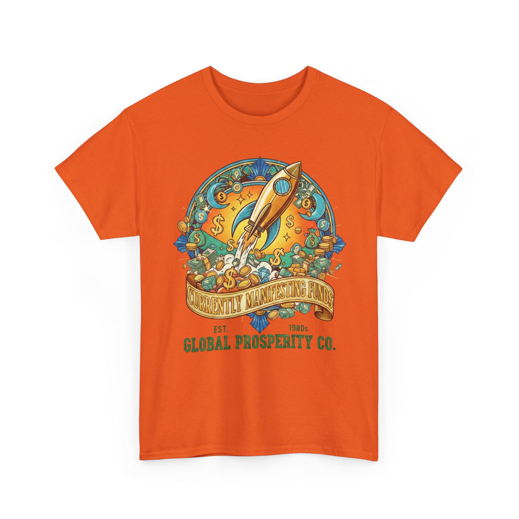 Prosperity Rocket T-Shirt - "Currently Manifesting Funds" — Global Prosperity Co. Vintage Space Graphic Tee