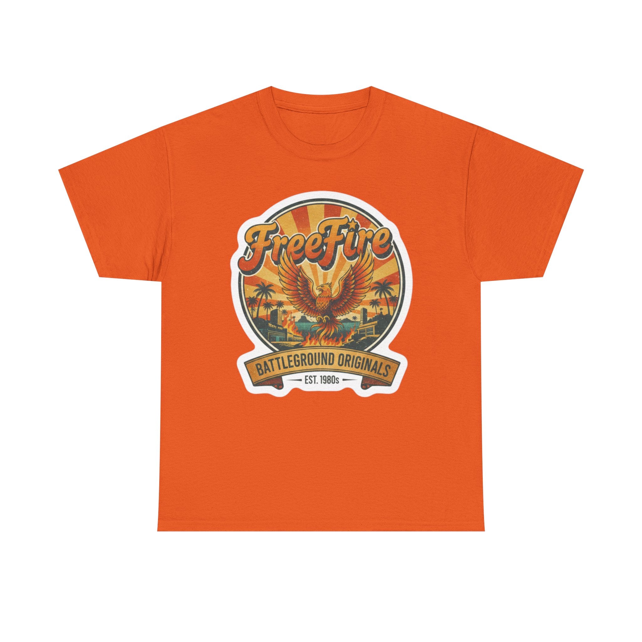 Free Fire Firebird Graphic Tee — "Free Fire" Retro Phoenix Vintage Logo Shirt. Gaming Tee