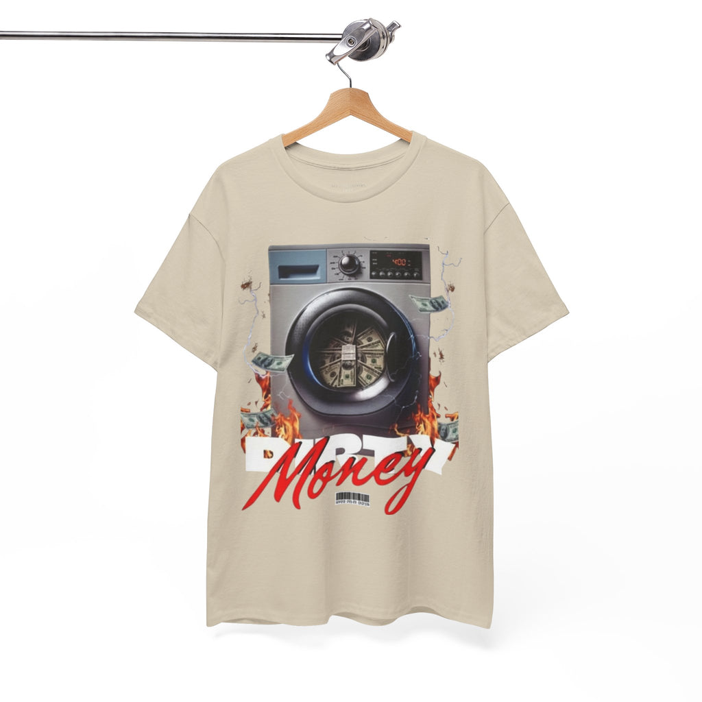 Money Laundry Graphic Tee — Urban Streetwear Shirt with Washing Machine Cash Design