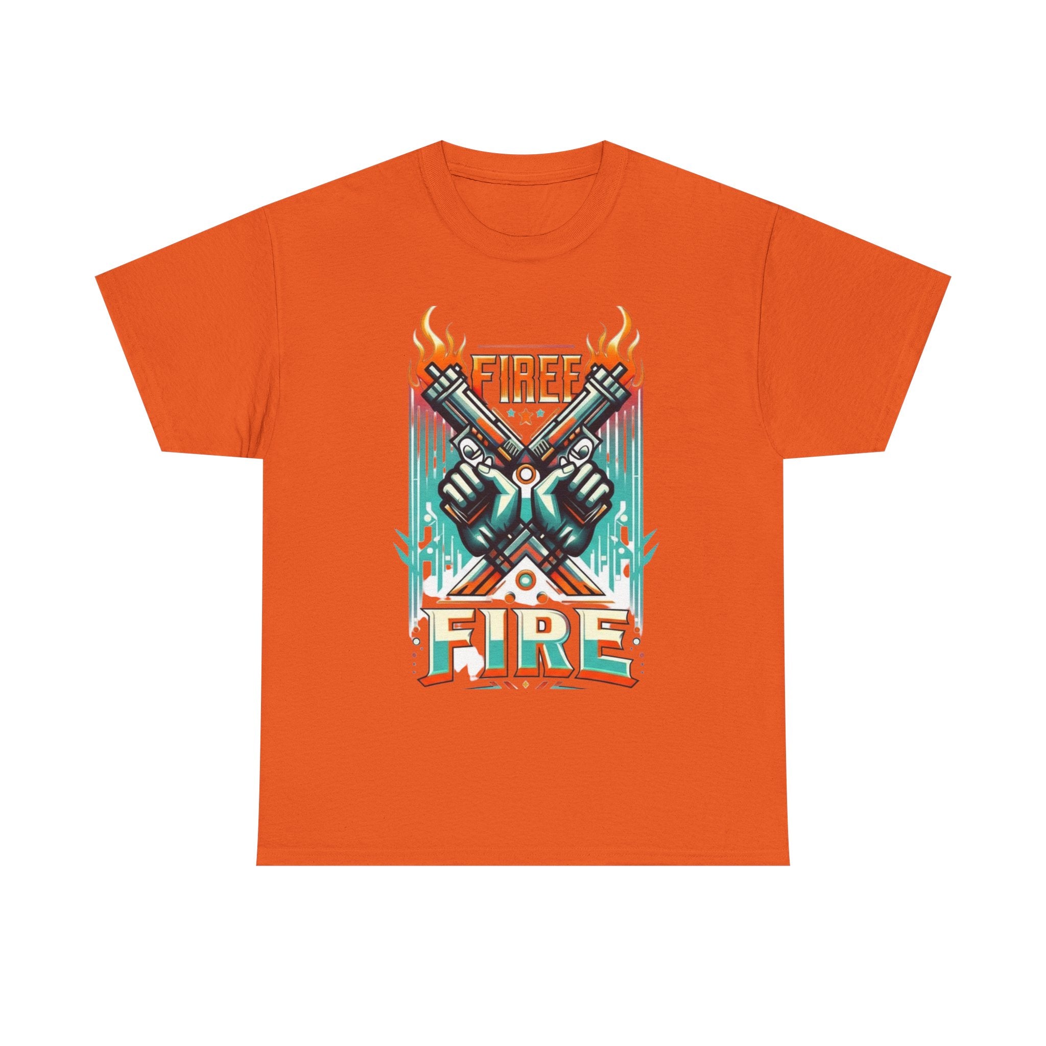 Fire Fire Graphic Tee — Retro Dual Pistols Illustration