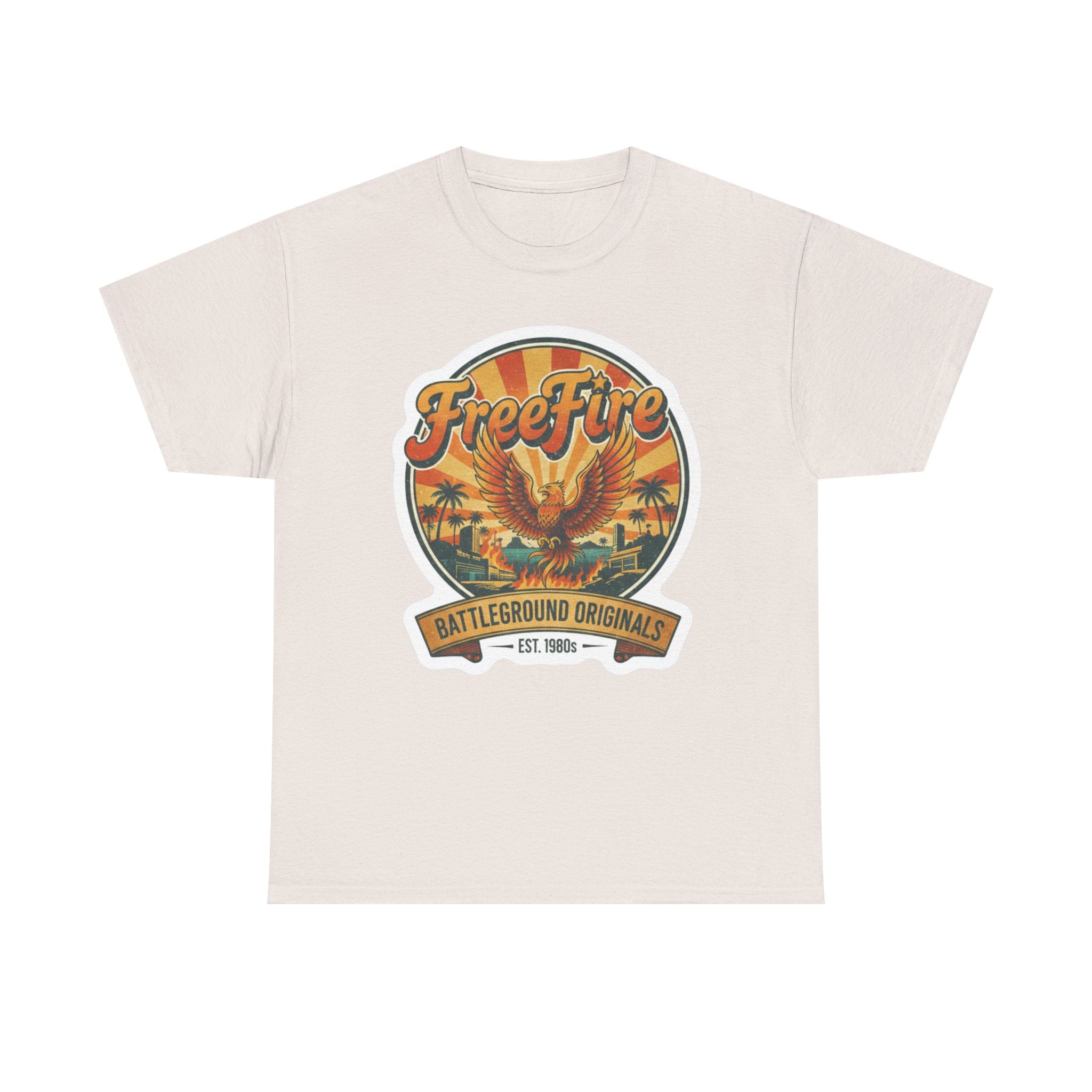 Free Fire Firebird Graphic Tee — "Free Fire" Retro Phoenix Vintage Logo Shirt. Gaming Tee