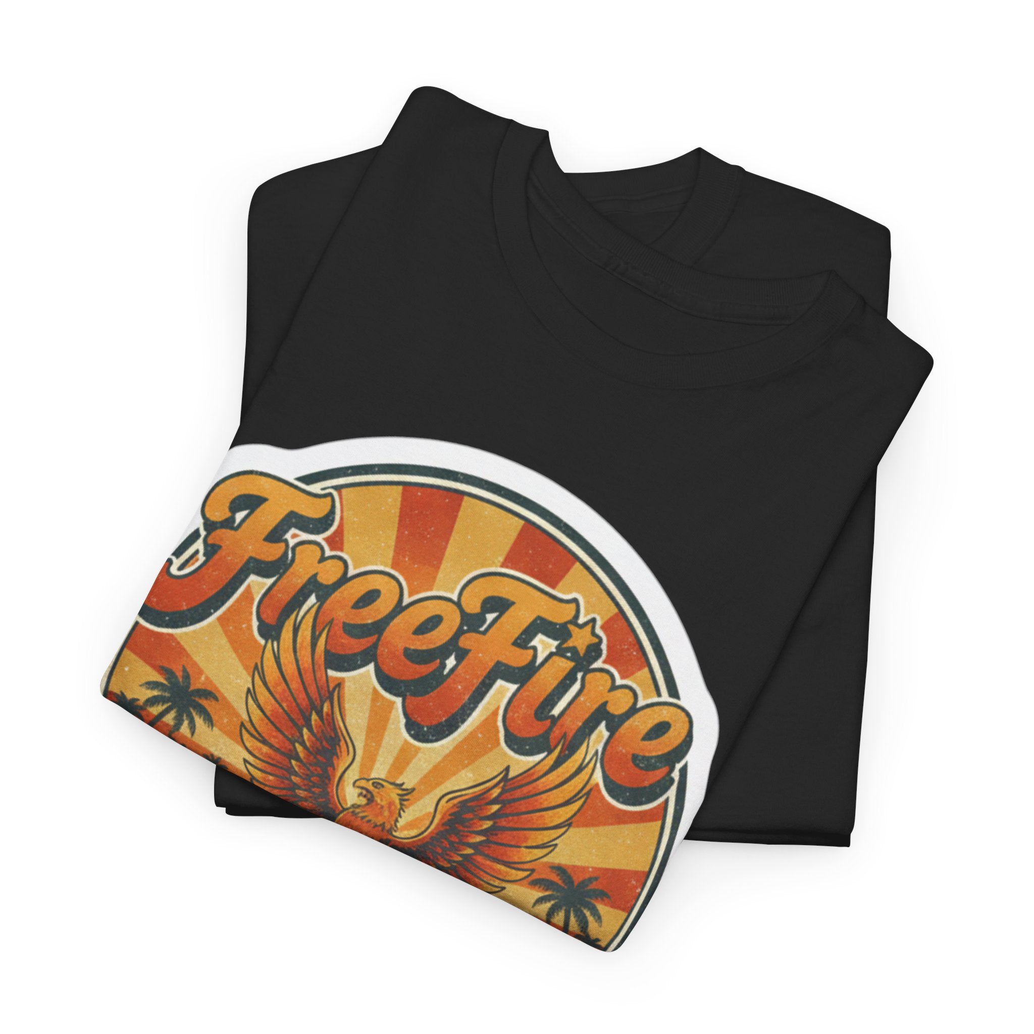 Free Fire Firebird Graphic Tee — "Free Fire" Retro Phoenix Vintage Logo Shirt. Gaming Tee