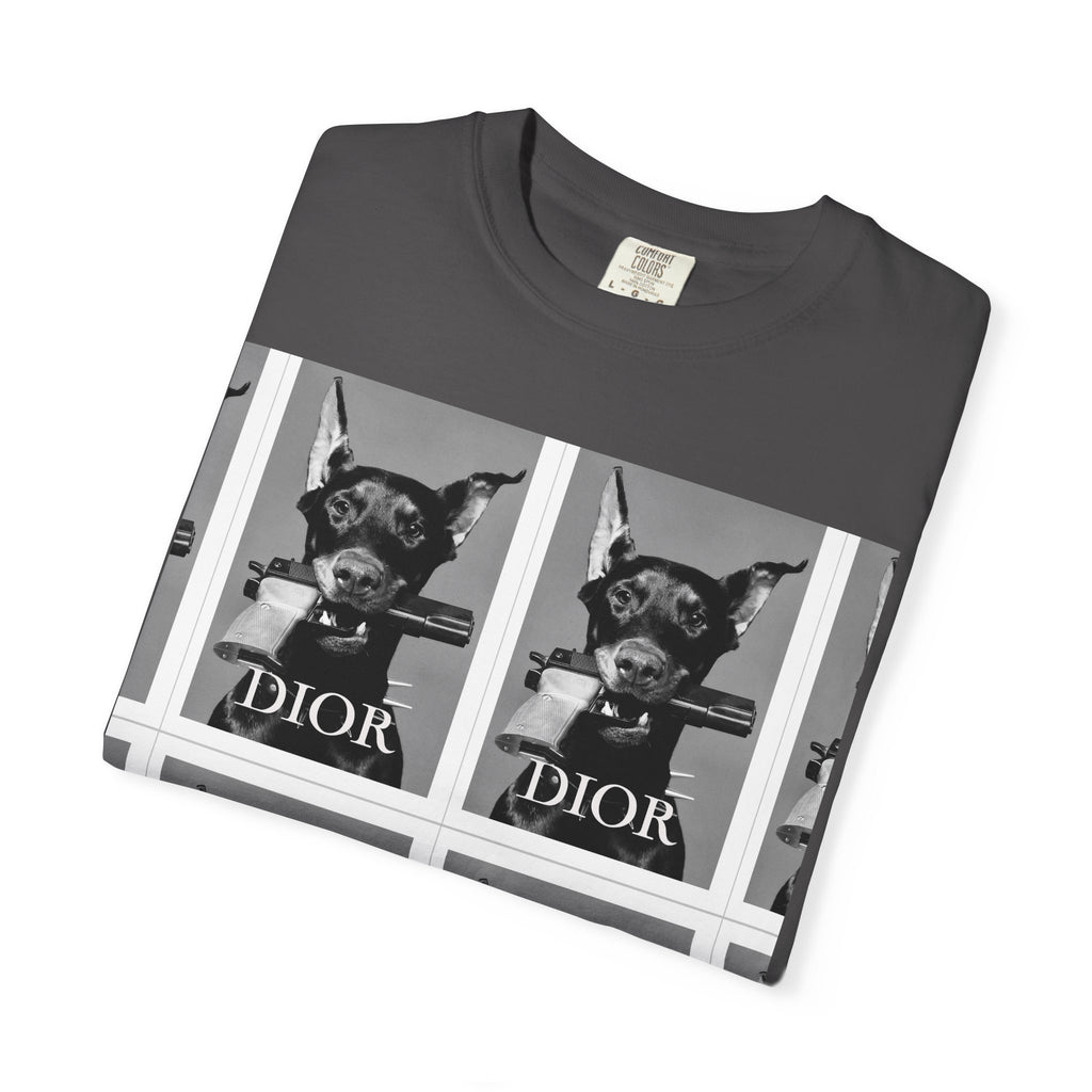 Graphic T-Shirt — Vintage Pop Art Dog Grid (DIOR Style)