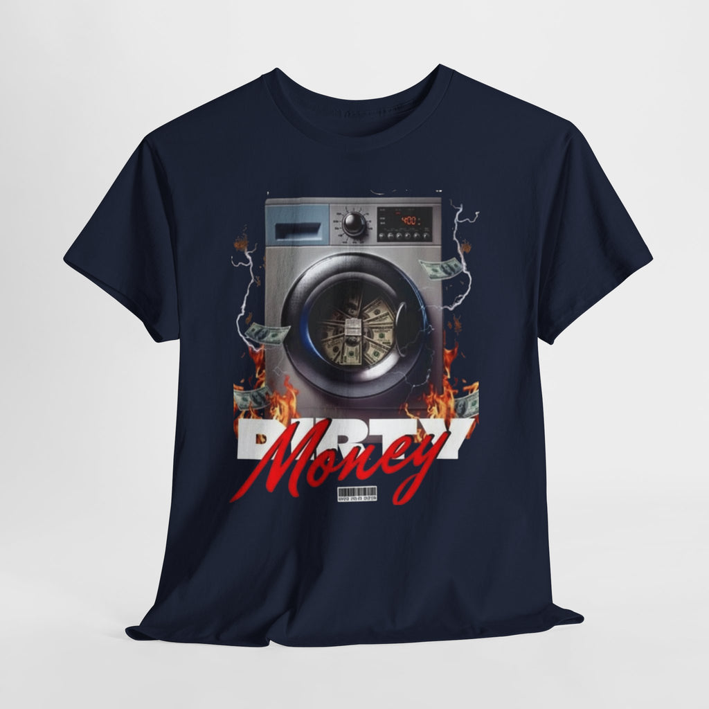 Money Laundry Graphic Tee — Urban Streetwear Shirt with Washing Machine Cash Design