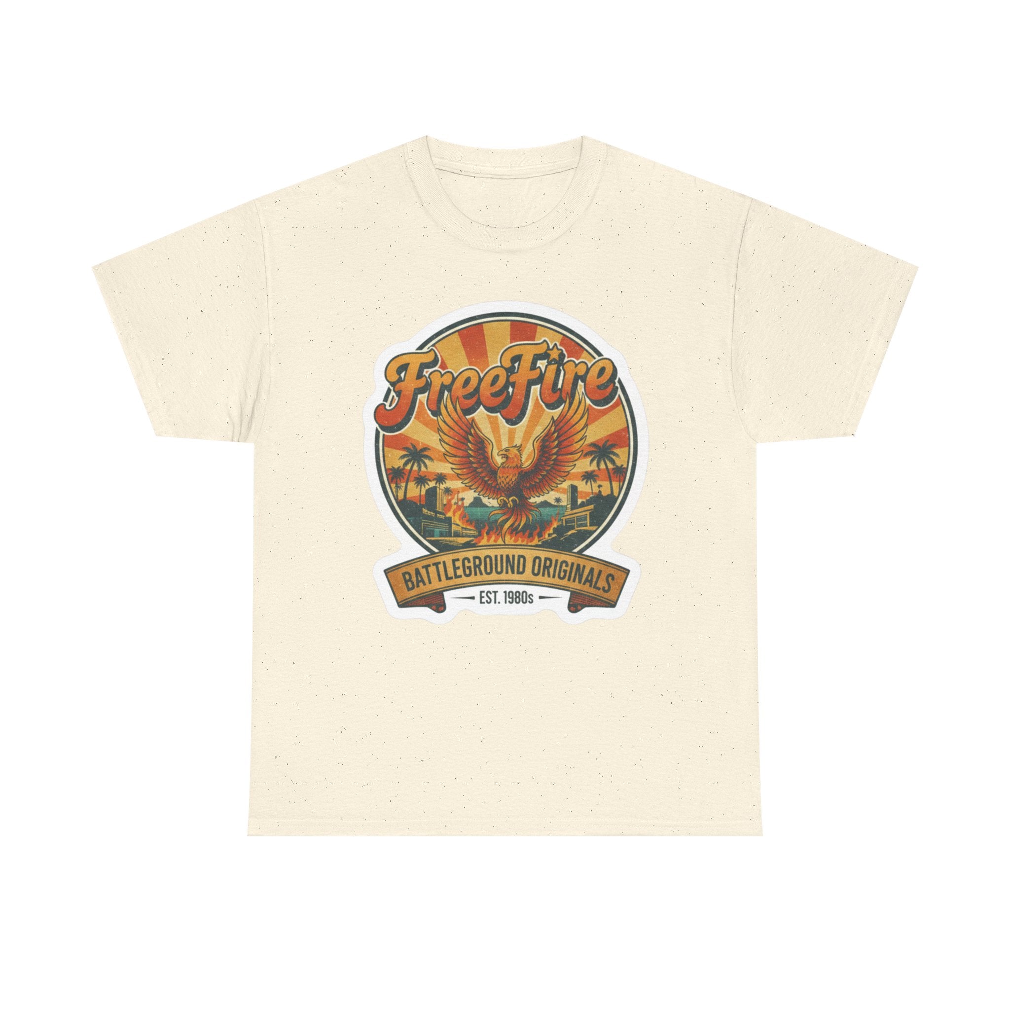 Free Fire Firebird Graphic Tee — "Free Fire" Retro Phoenix Vintage Logo Shirt. Gaming Tee