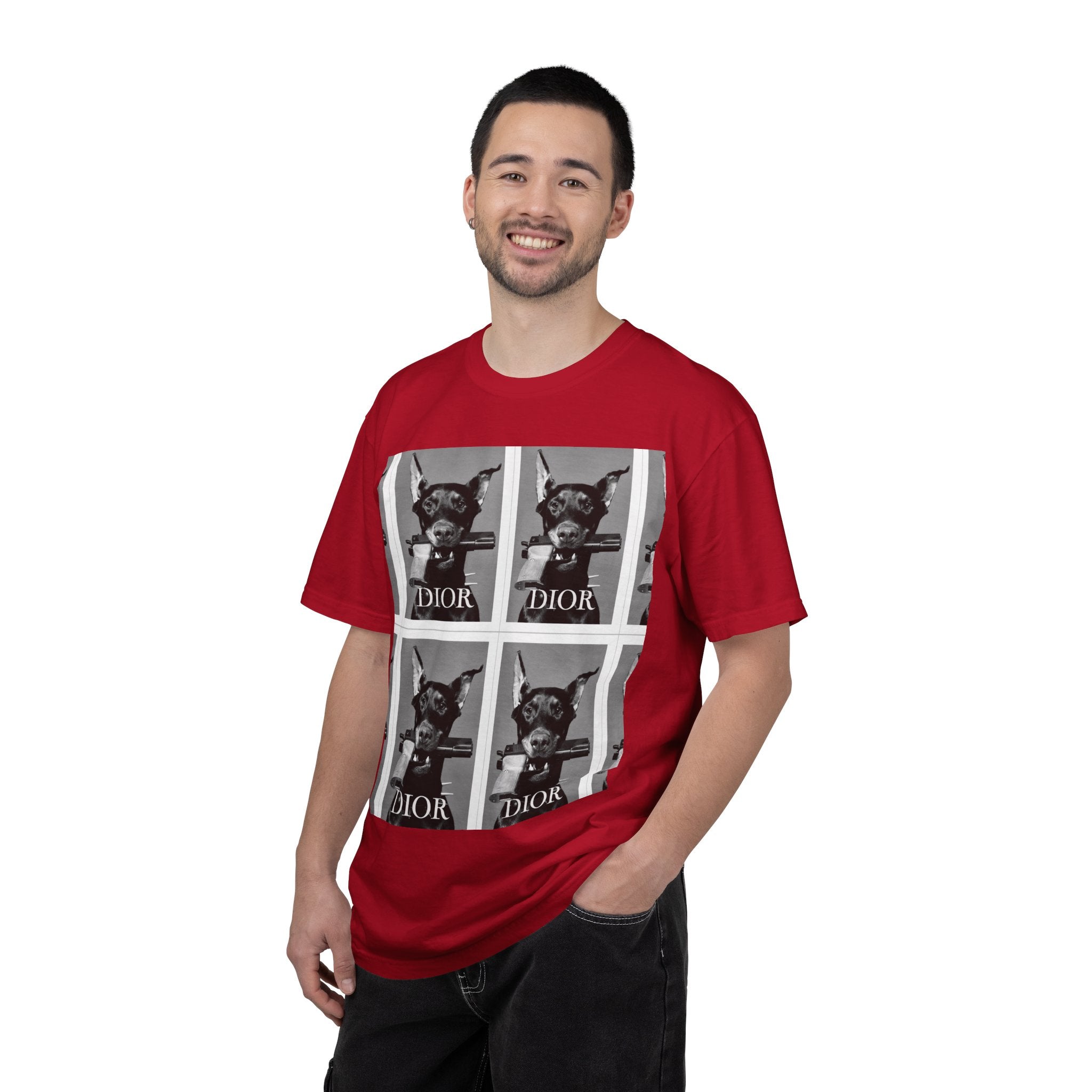 Graphic T-Shirt — Vintage Pop Art Dog Grid (DIOR Style)