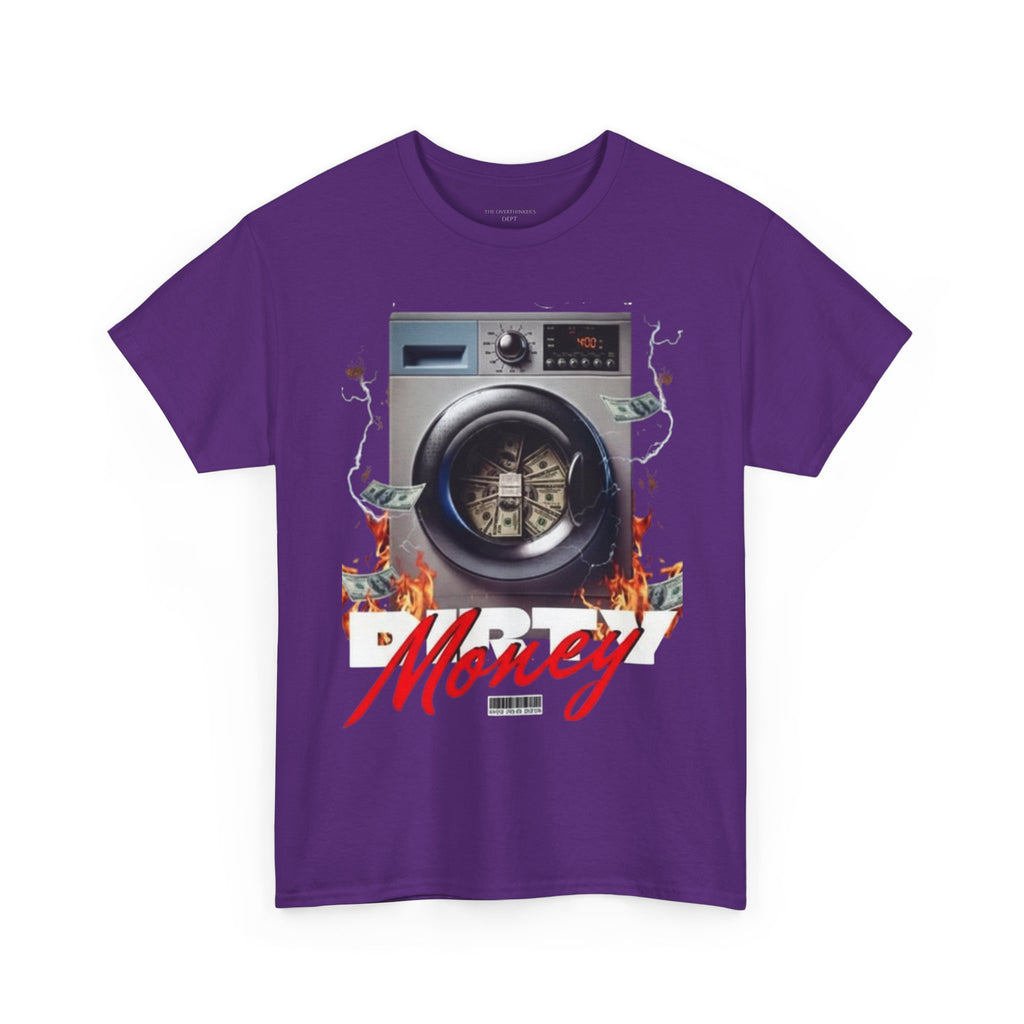 Money Laundry Graphic Tee — Urban Streetwear Shirt with Washing Machine Cash Design