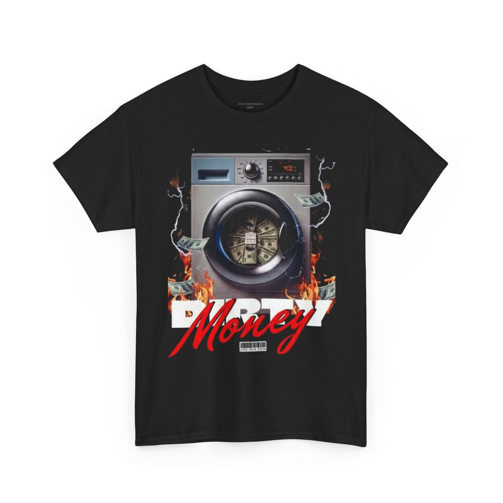 Money Laundry Graphic Tee — Urban Streetwear Shirt with Washing Machine Cash Design