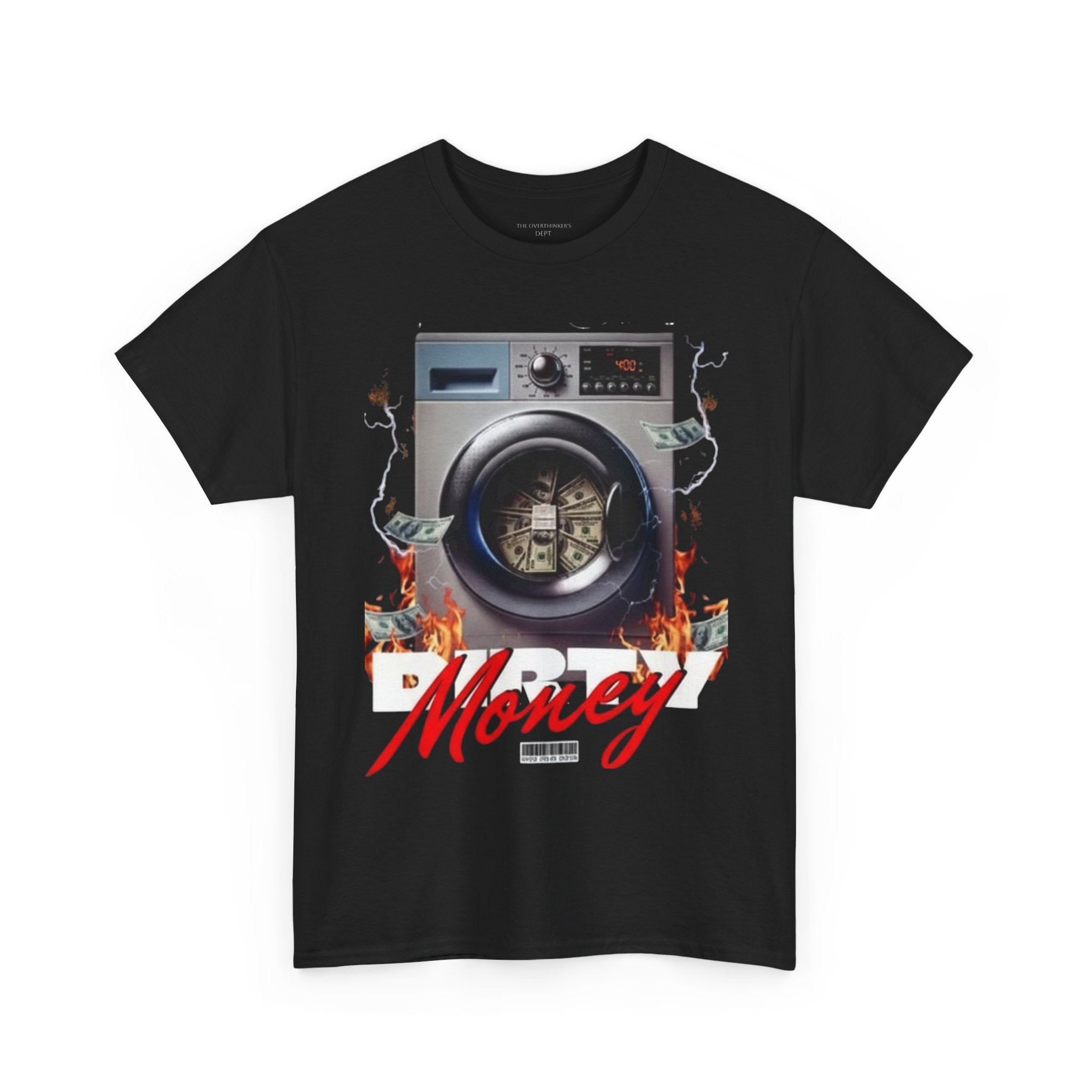 Money Laundry Graphic Tee — Urban Streetwear Shirt with Washing Machine Cash Design