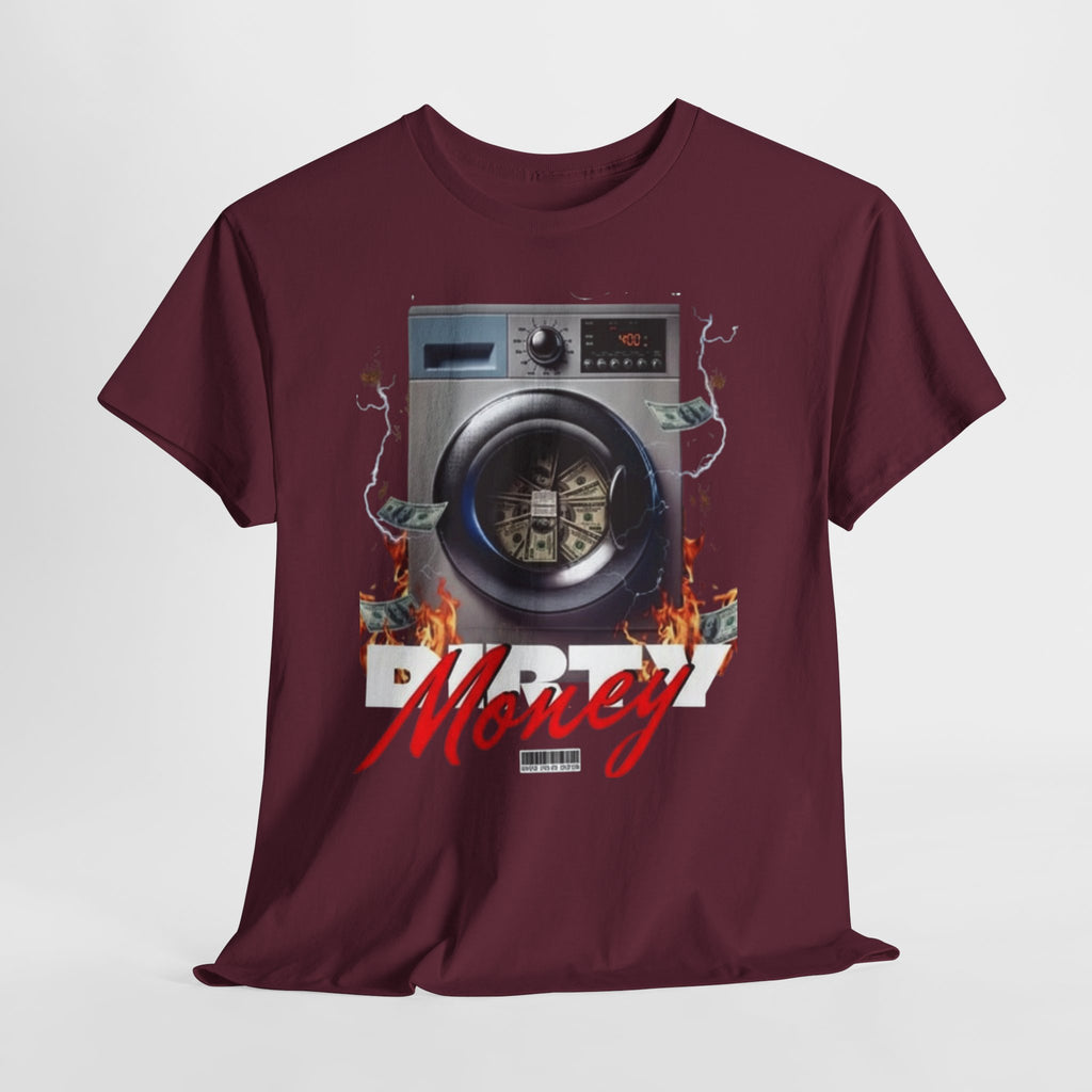 Money Laundry Graphic Tee — Urban Streetwear Shirt with Washing Machine Cash Design
