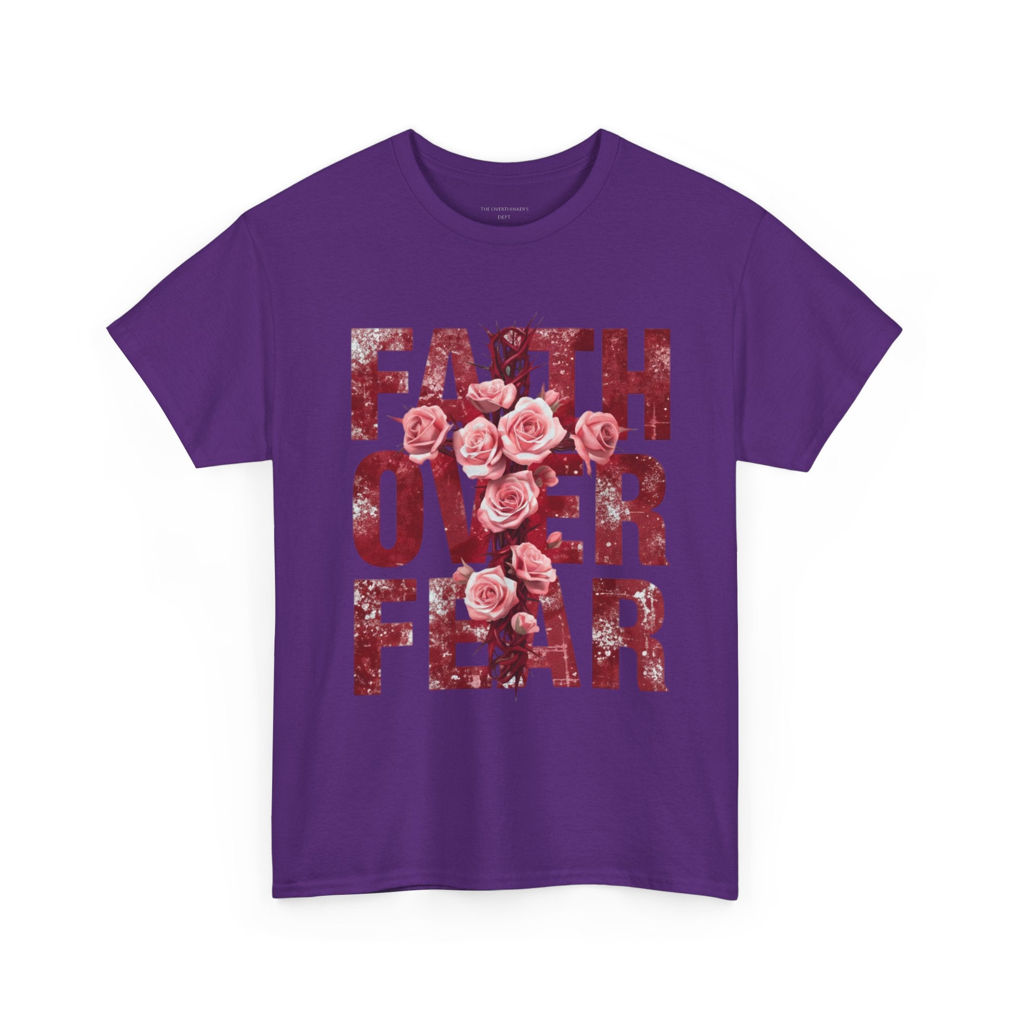 Faith Over Fear Floral T-Shirt — Inspirational Christian Tee