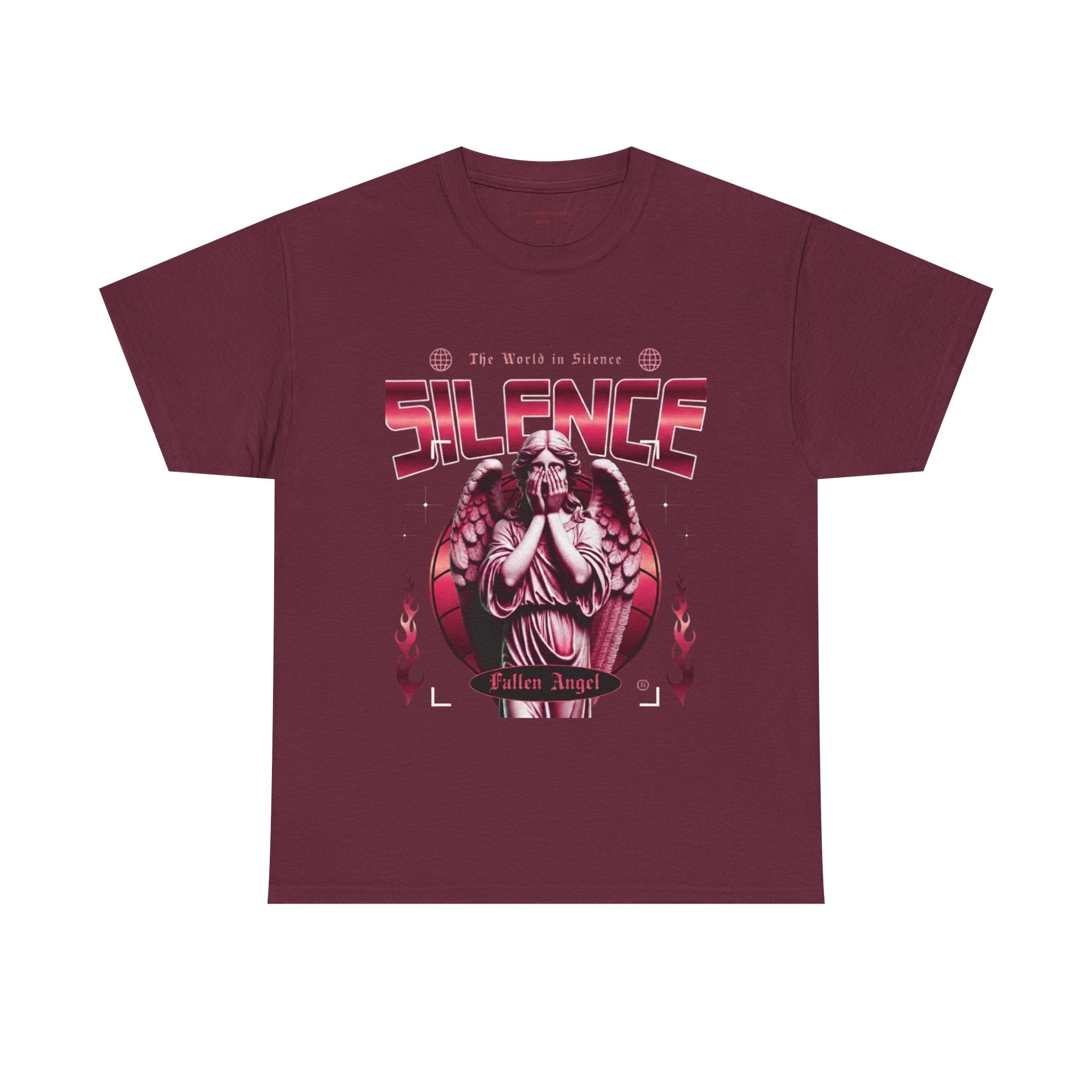 Silence Fallen Angel T-Shirt — Gothic Angel Graphic Tee