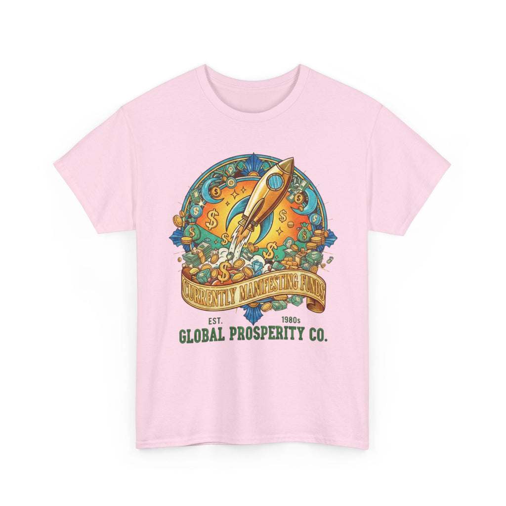 Prosperity Rocket T-Shirt - "Currently Manifesting Funds" — Global Prosperity Co. Vintage Space Graphic Tee