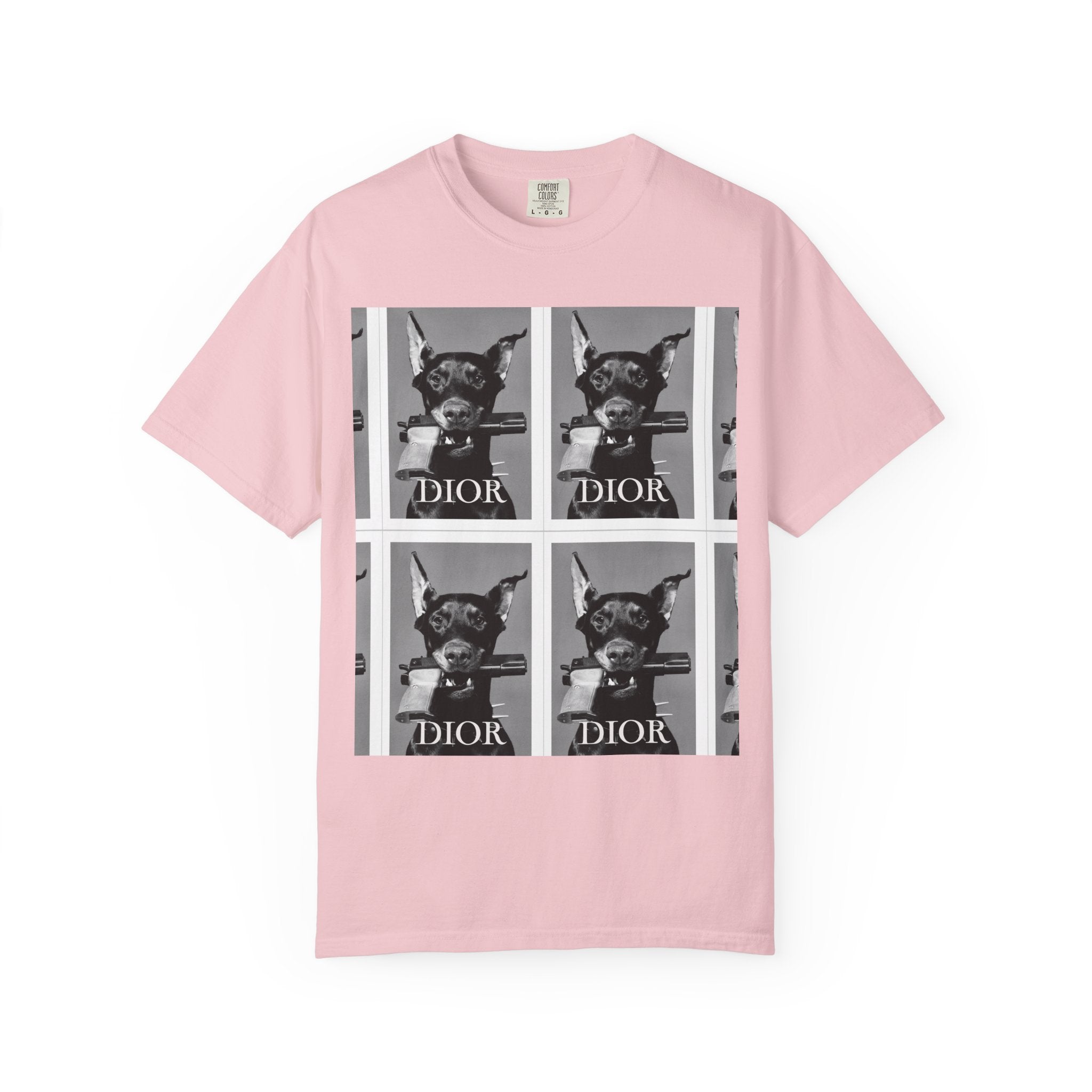 Graphic T-Shirt — Vintage Pop Art Dog Grid (DIOR Style)
