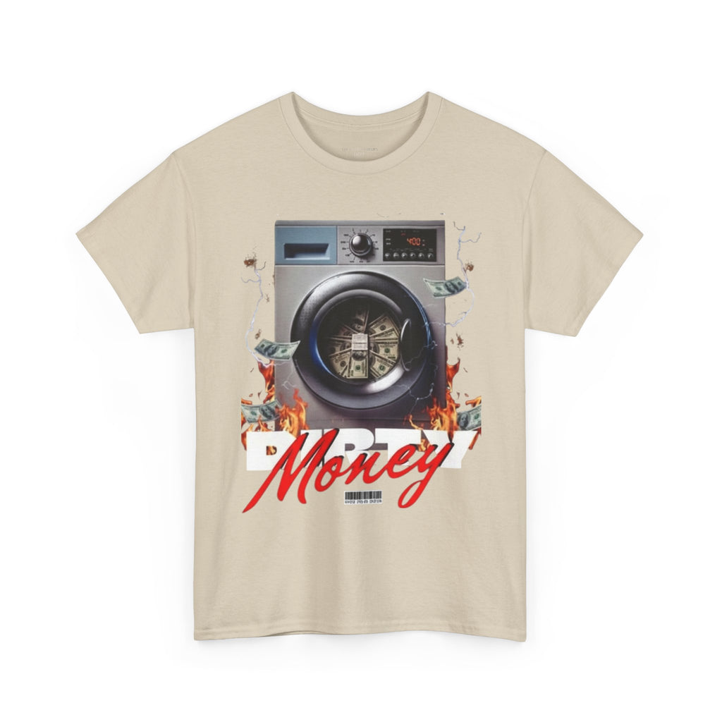 Money Laundry Graphic Tee — Urban Streetwear Shirt with Washing Machine Cash Design